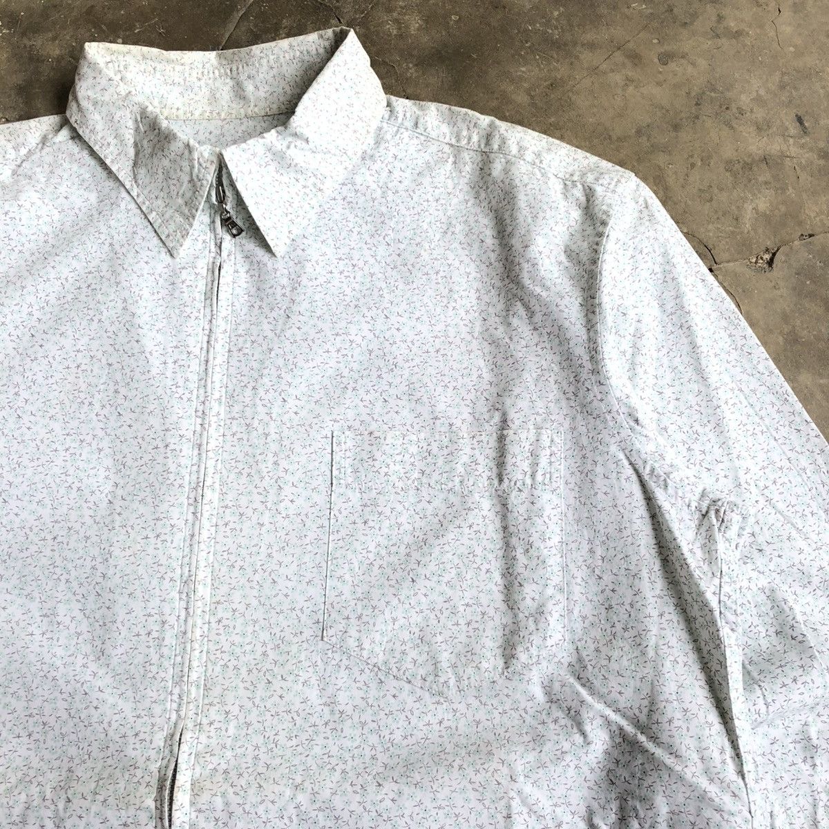 Issey Miyake 2000s Comme Ca Ism Motif Zipper Jacket White Designer Size US L / EU 52-54 / 3 - 5 Thumbnail