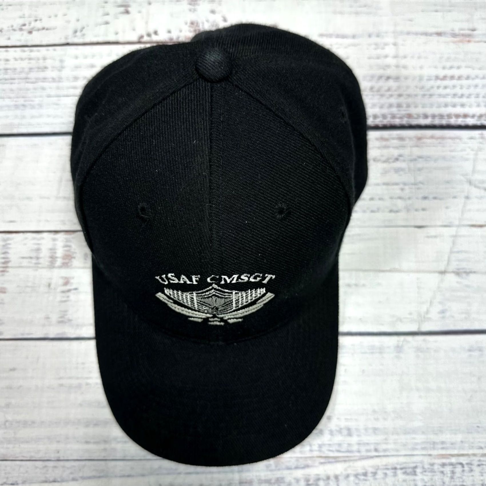 Bally Vintage USAF CMSGT Black Ball Cap Adjustable Baseball Hat One Size Mens Black Cap Size ONE SIZE - 3 Thumbnail
