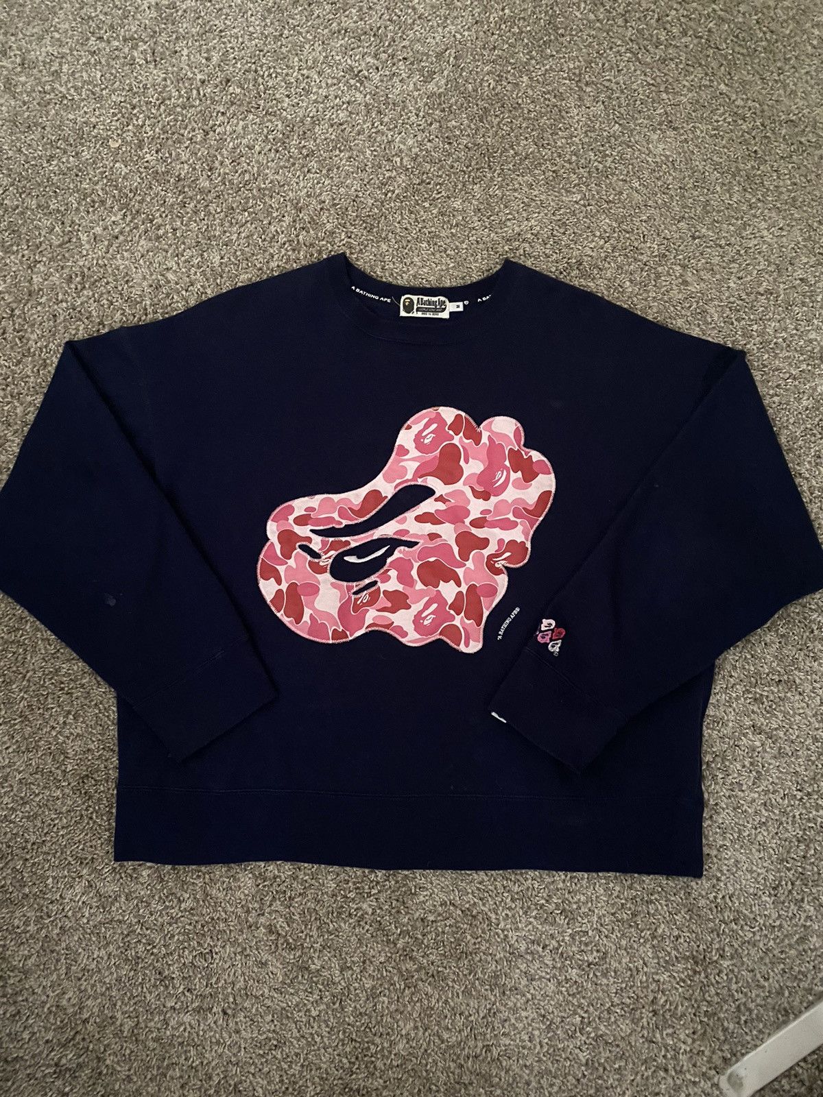 Bape ABC CAMO PATCH LOOSE FIT CREWNECK | Grailed