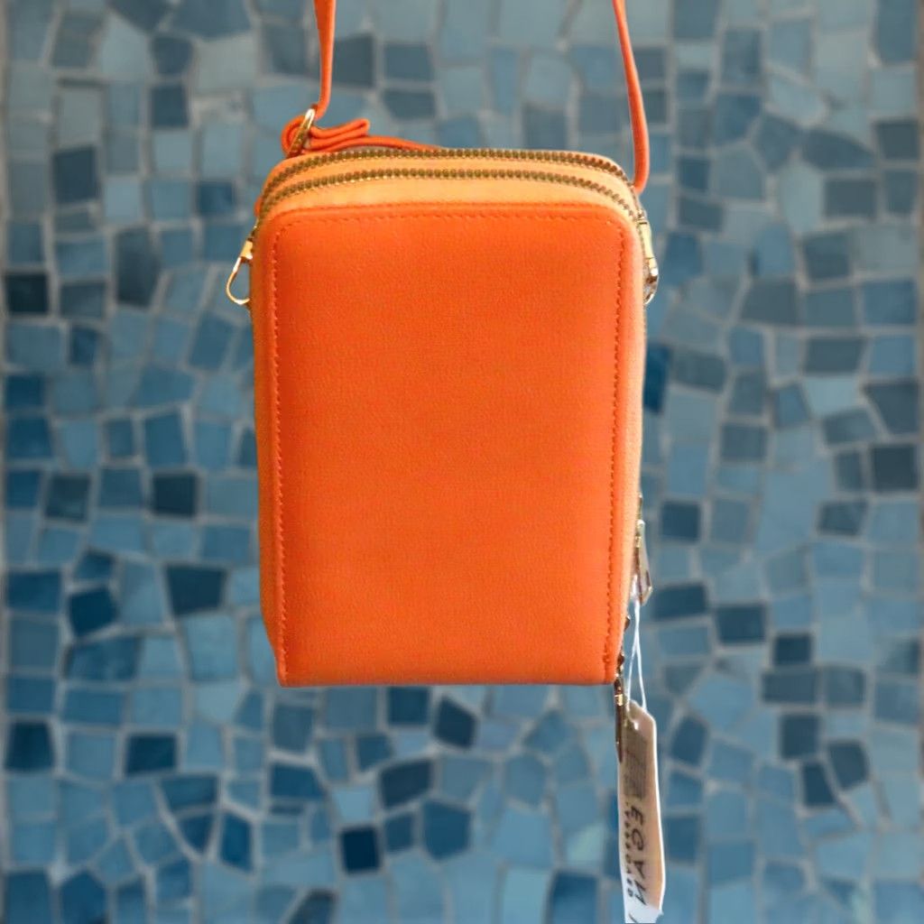 Vintage Malibu Skye Brianna Triple Zipper Crossbody Vegan Peach Light Tan Women Crossbody Bag Size ONE SIZE - 1 Thumbnail