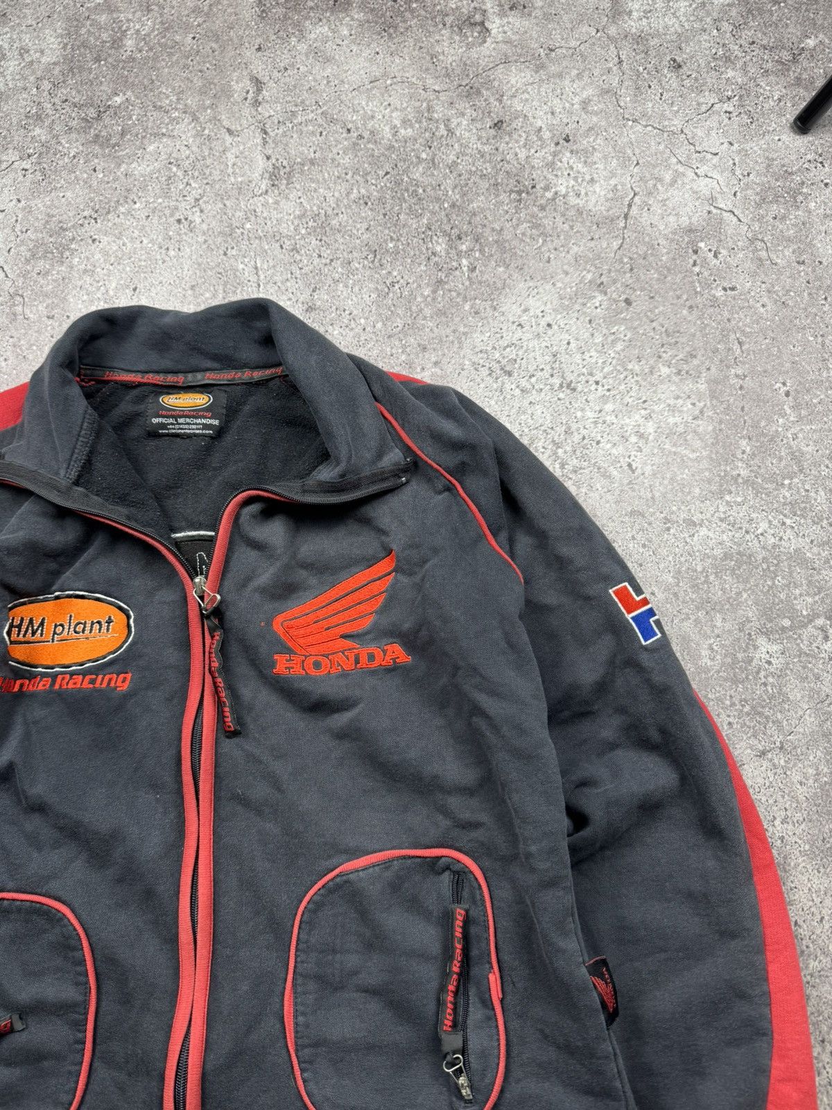 Honda 🔷Vintage Honda Racing Track Zip Jacket 90s Faded Japanesse🔷 Size US S / EU 44-46 / 1 - 5 Thumbnail