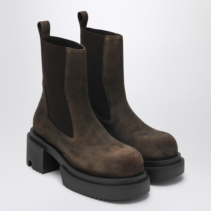 Rick Owens Rick Owens Brown Bogun Beatle Boots In Suede Size US 7 / EU 40 - 1 Thumbnail