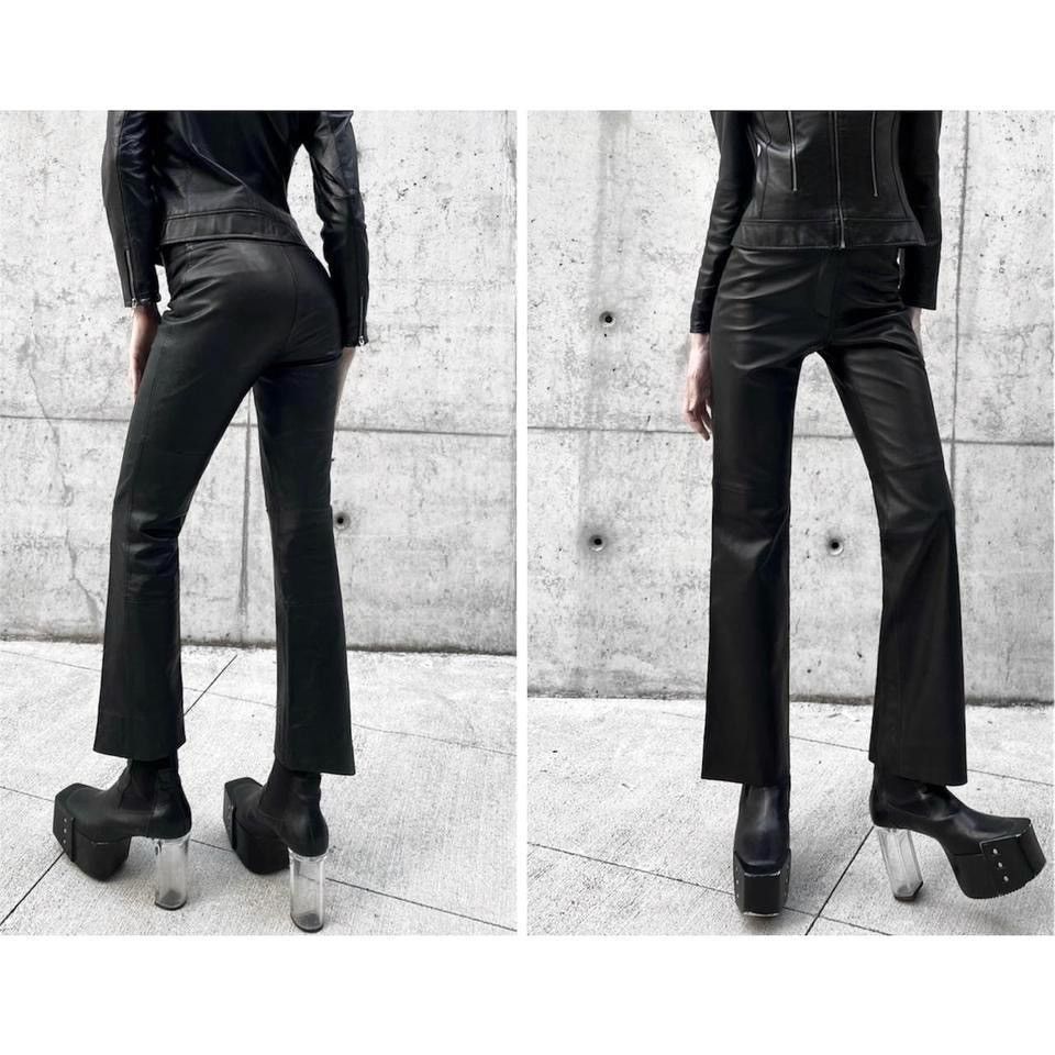 Vintage Avant - Garde leather trousers Size 25" / US 0 / IT 36 - 2 Thumbnail