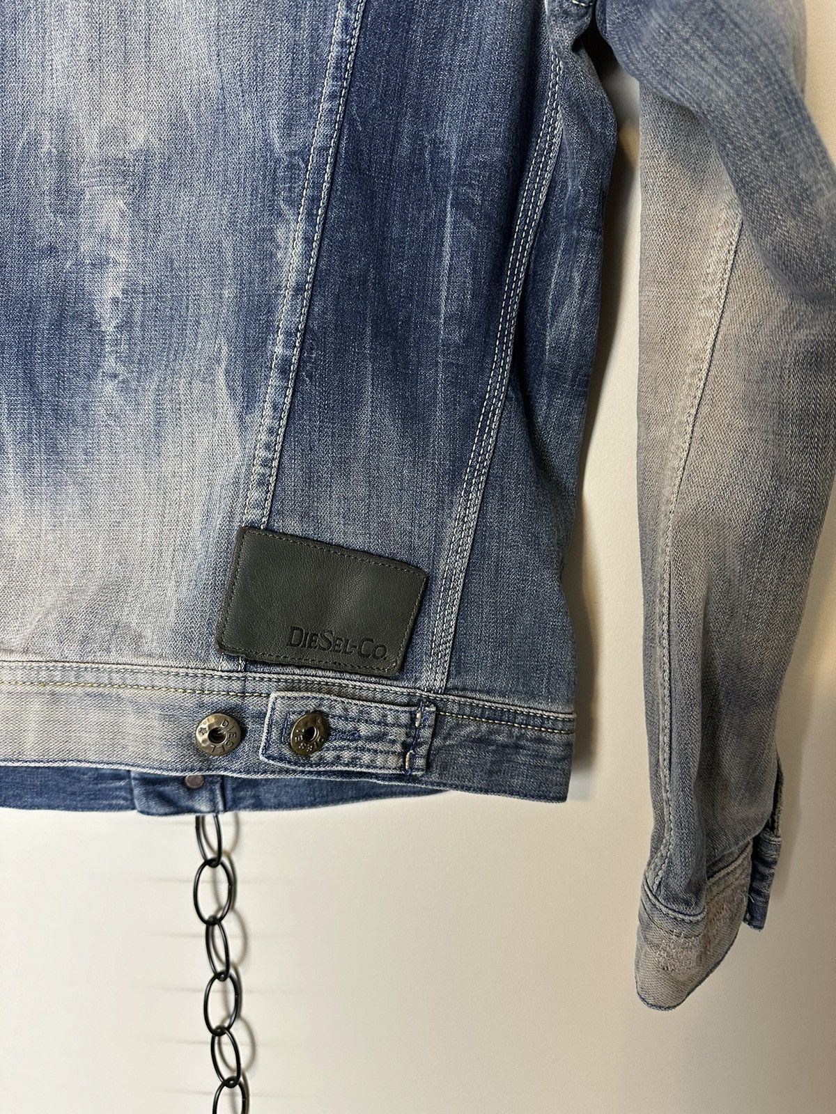 Diesel × Vintage Vintage Diesel Repaired Denim Jacket Small Size S / US 4 / IT 40 - 8 Thumbnail