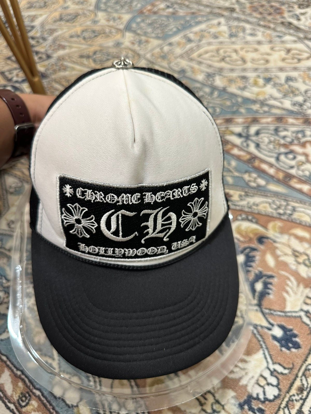 Pre-owned Chrome Hearts Hat In Black/white