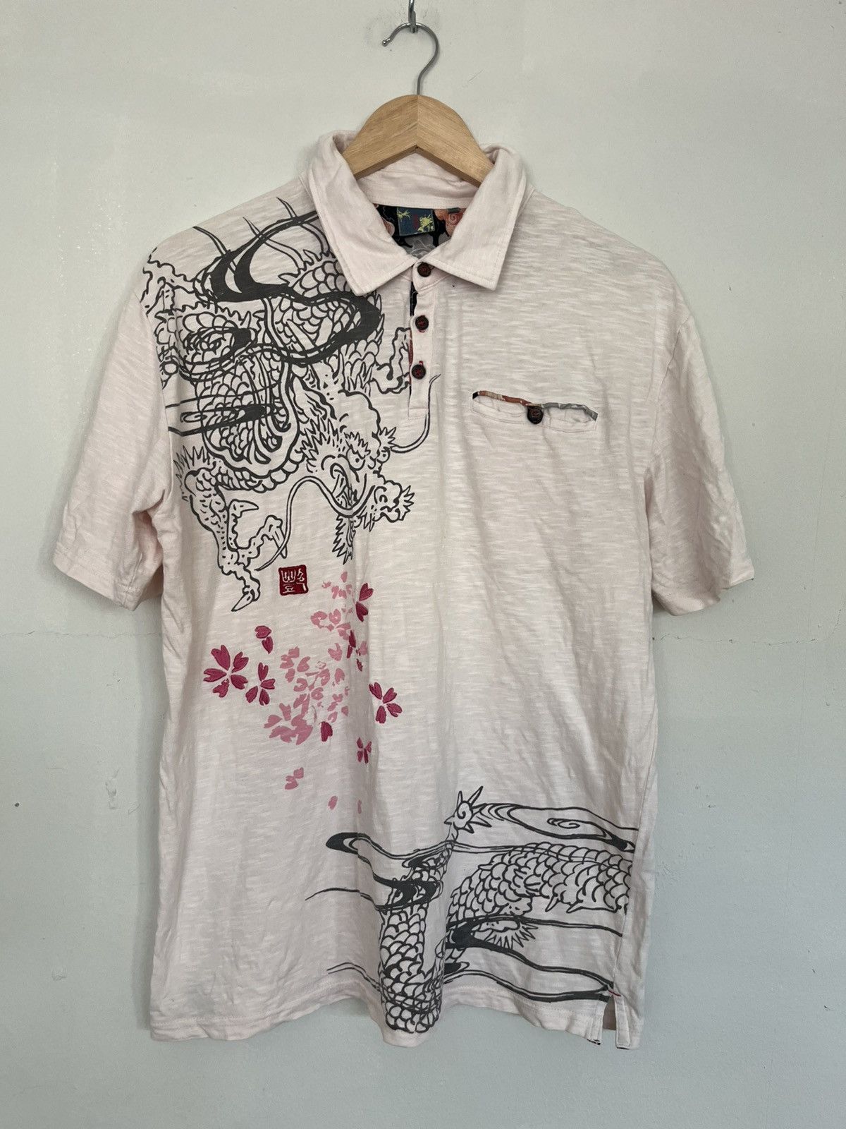 💥Sukajan DRAGON Shirts with Wood Button