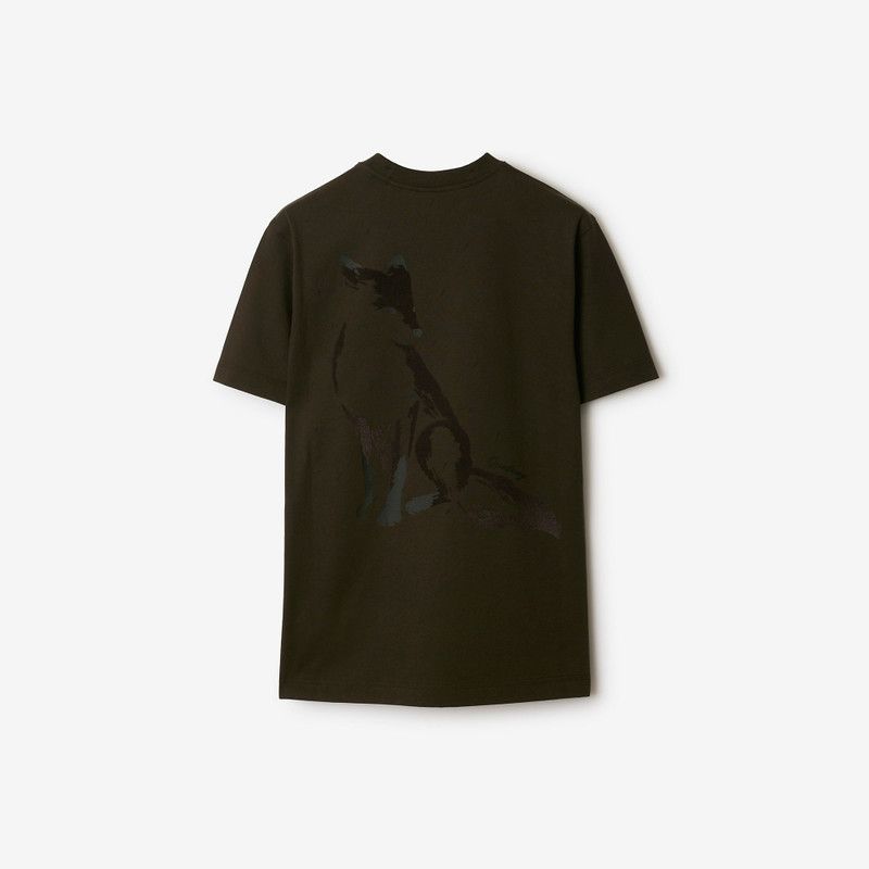 Burberry o1w1db10326 Fox Cotton T-Shirt in Green Size US XS / EU 42 / 0 - 5 Thumbnail