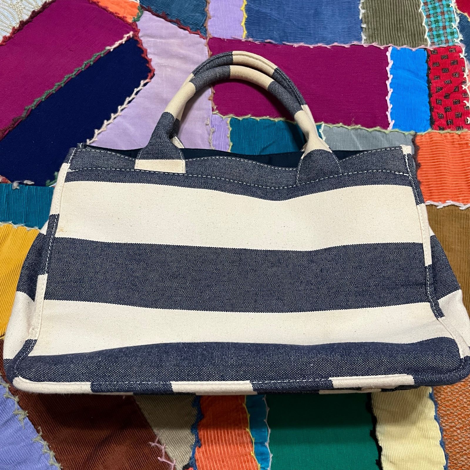 Tommy Hilfiger Tommy Hilfiger Navy/White Striped Logo Purse Size ONE SIZE - 2 Thumbnail