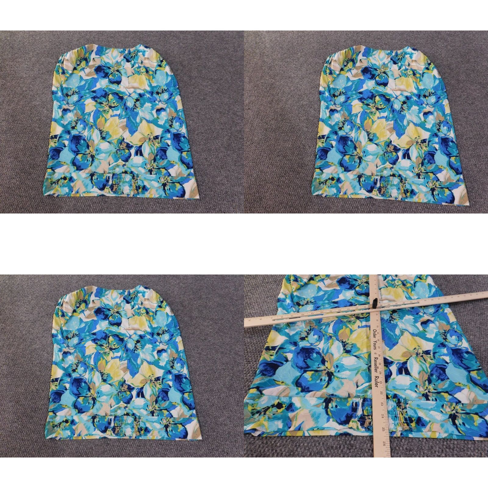 JM Collection JM Collection Blouse Shirt Women XL Blue Floral Sleeveless Polyesters Spandex Knit Breathable Stretch Casual Crew Neck Button Size XL / US 12-14 / IT 48-50 - 8 Thumbnail