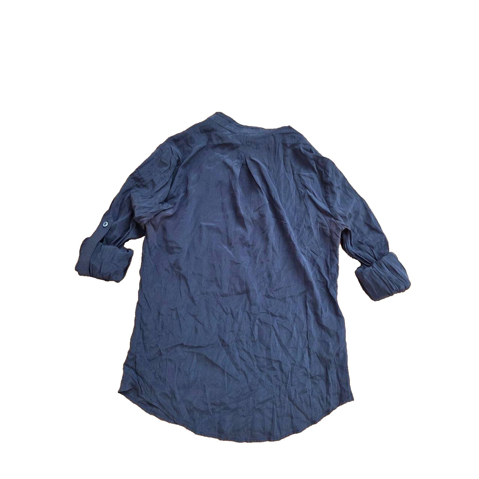 BCBGeneration BCBG MAX AZRIA SILK Blouse Navy Blue Size XXS A001142 Size XXS / US 00 / IT 34 - 10 Thumbnail