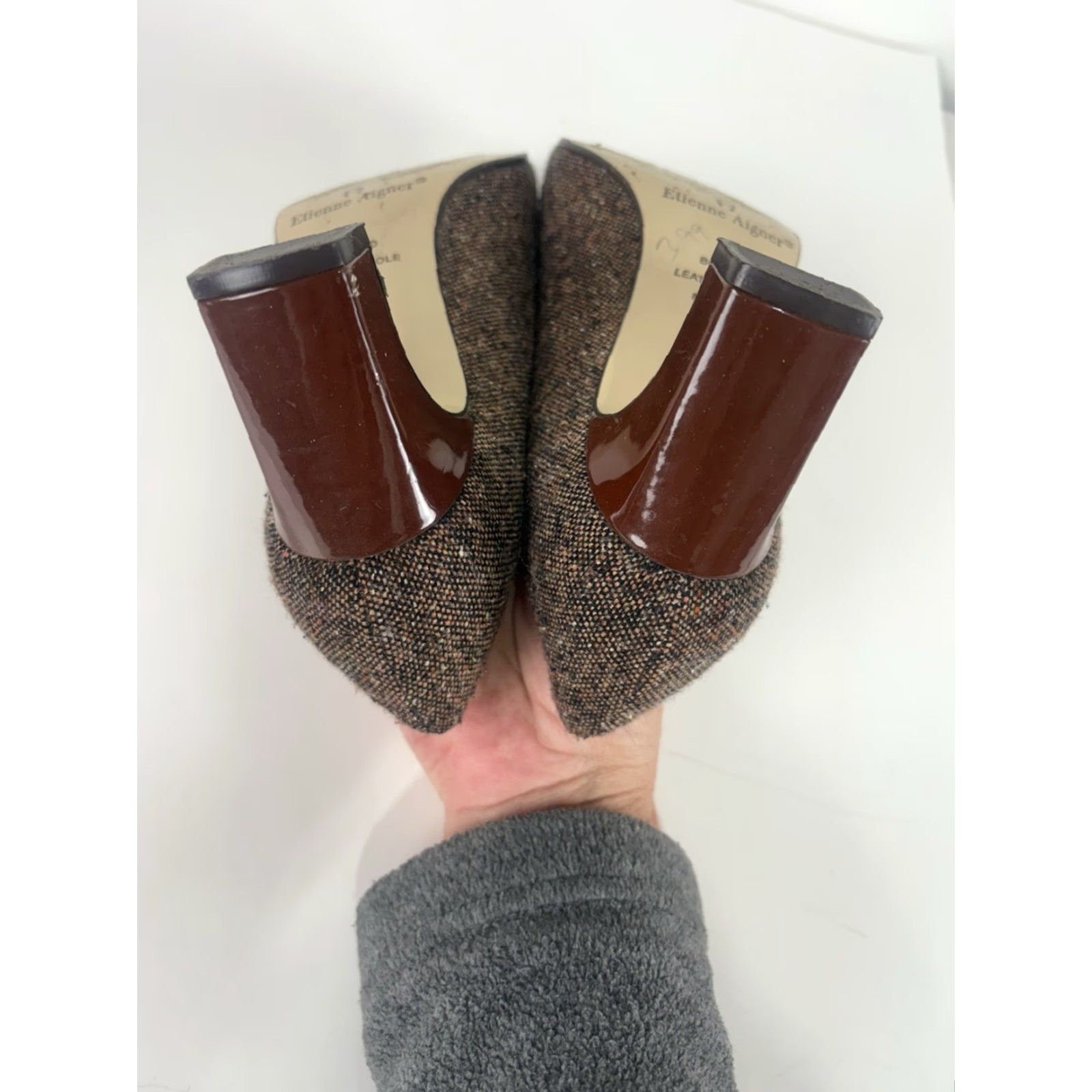 Etienne Aigner Etienne Aigner Strada Fabric Upper 2.5in Square Toe Heels Womens Size 6M Spain Size US 6 / IT 36 - 7 Thumbnail