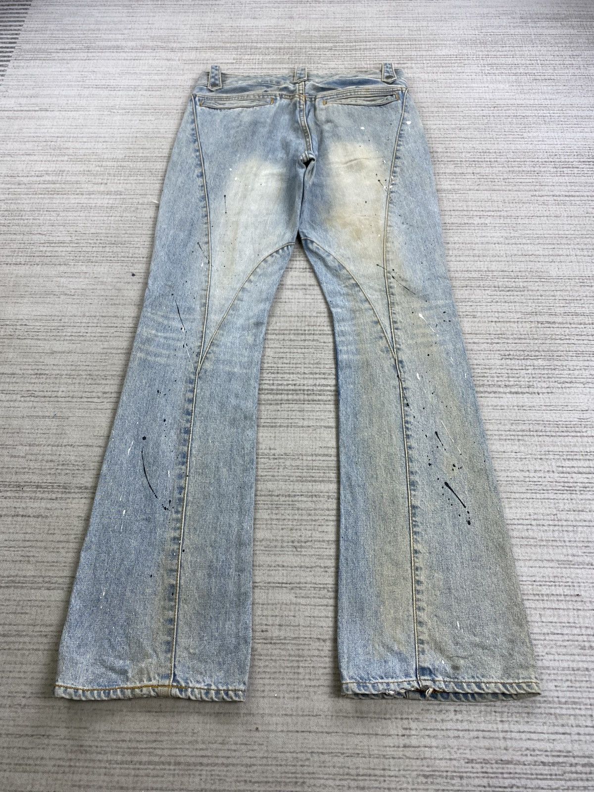 Schlussel × Vintage Vintage Flared Schlussel Distressed Blue Denim Pants Size 32" / US 10 / IT 46 - 2 Thumbnail