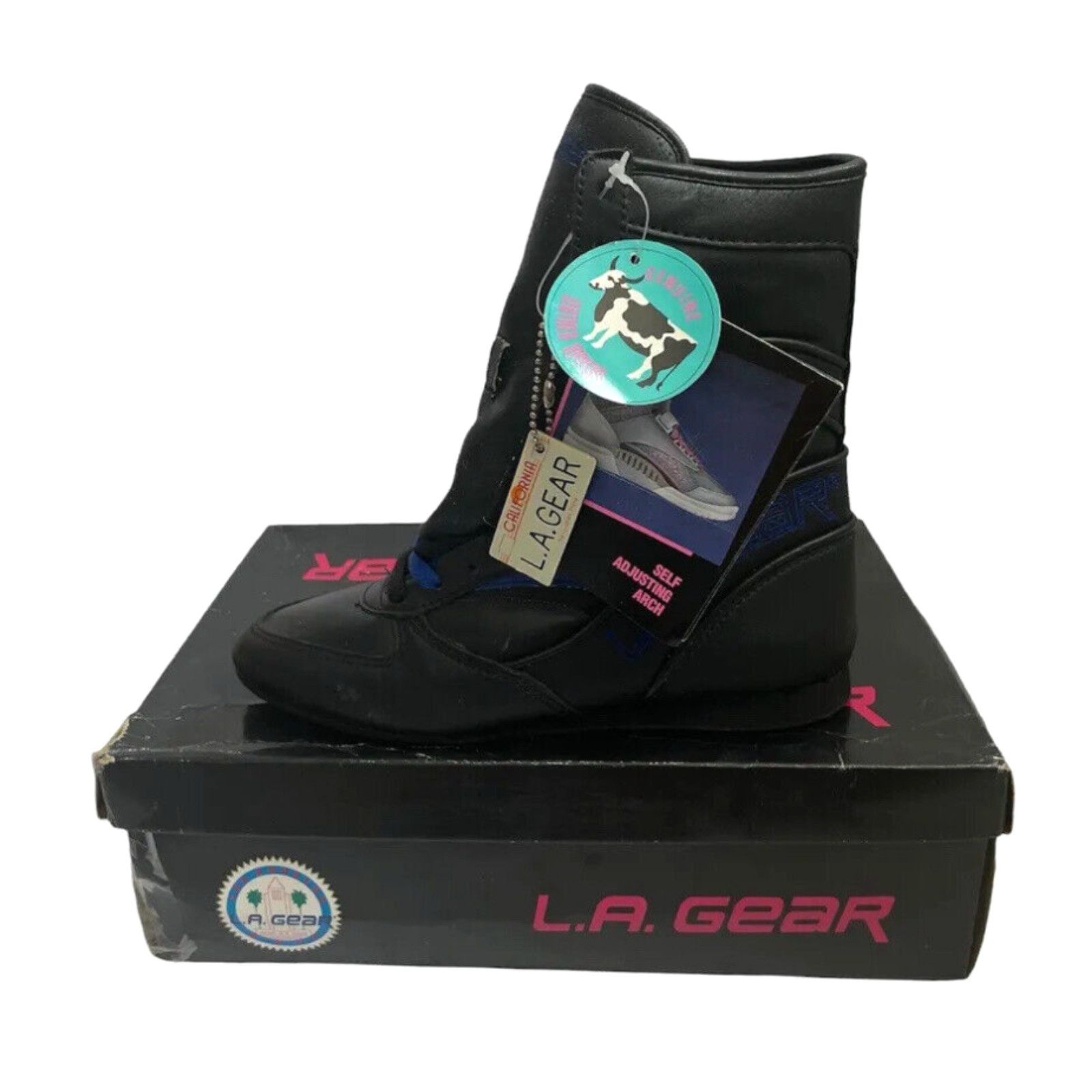 image of Vintage La Gear Tko Super High Top Sneakers Womens Size 6.5 Deadstock Nib Shoes in White