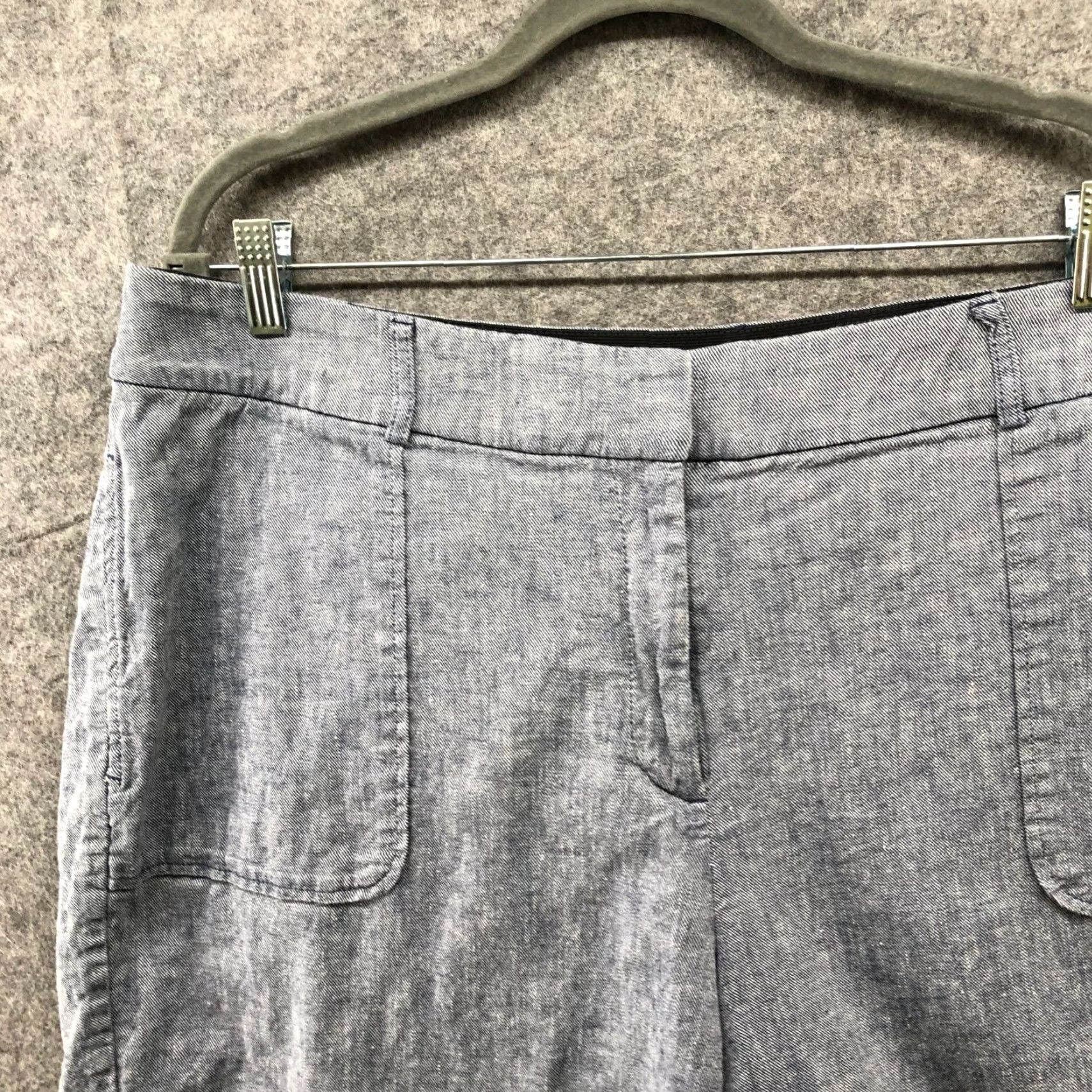 Vintage VINTAGE Lane Bryant Linen Blend Shorts Womens Size 18 Blue 9" Flat Front Casual Summer Size 40" / US 18 - 2 Thumbnail