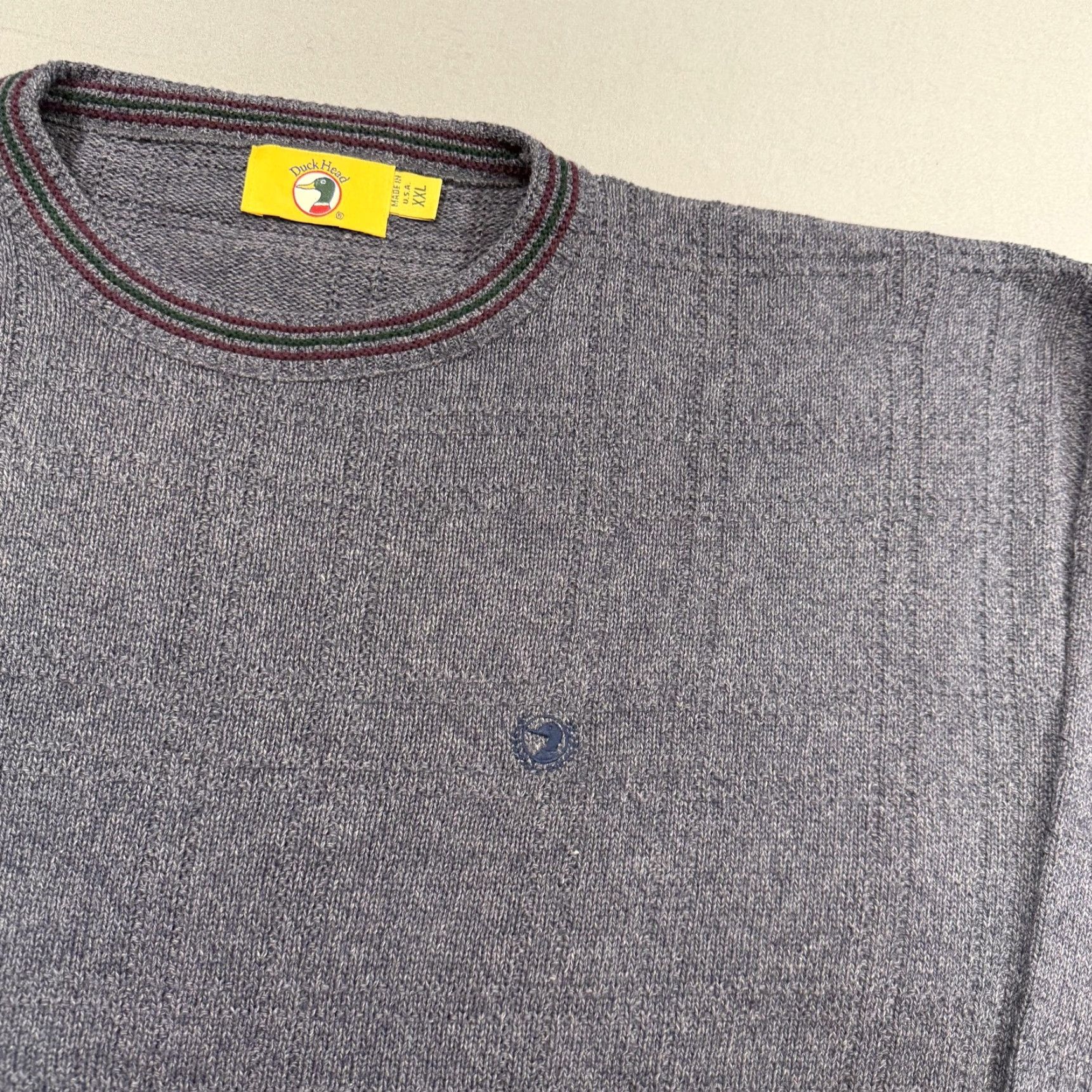 Vintage VINTAGE Duck Head Sweater Mens 2XL Gray Tight-Knit Crewneck Pullover Logo USA Knit Pattern Solid Regular Knit Style Fall Winter Casual Mens Size US XXL / EU 58 / 5 - 2 Thumbnail