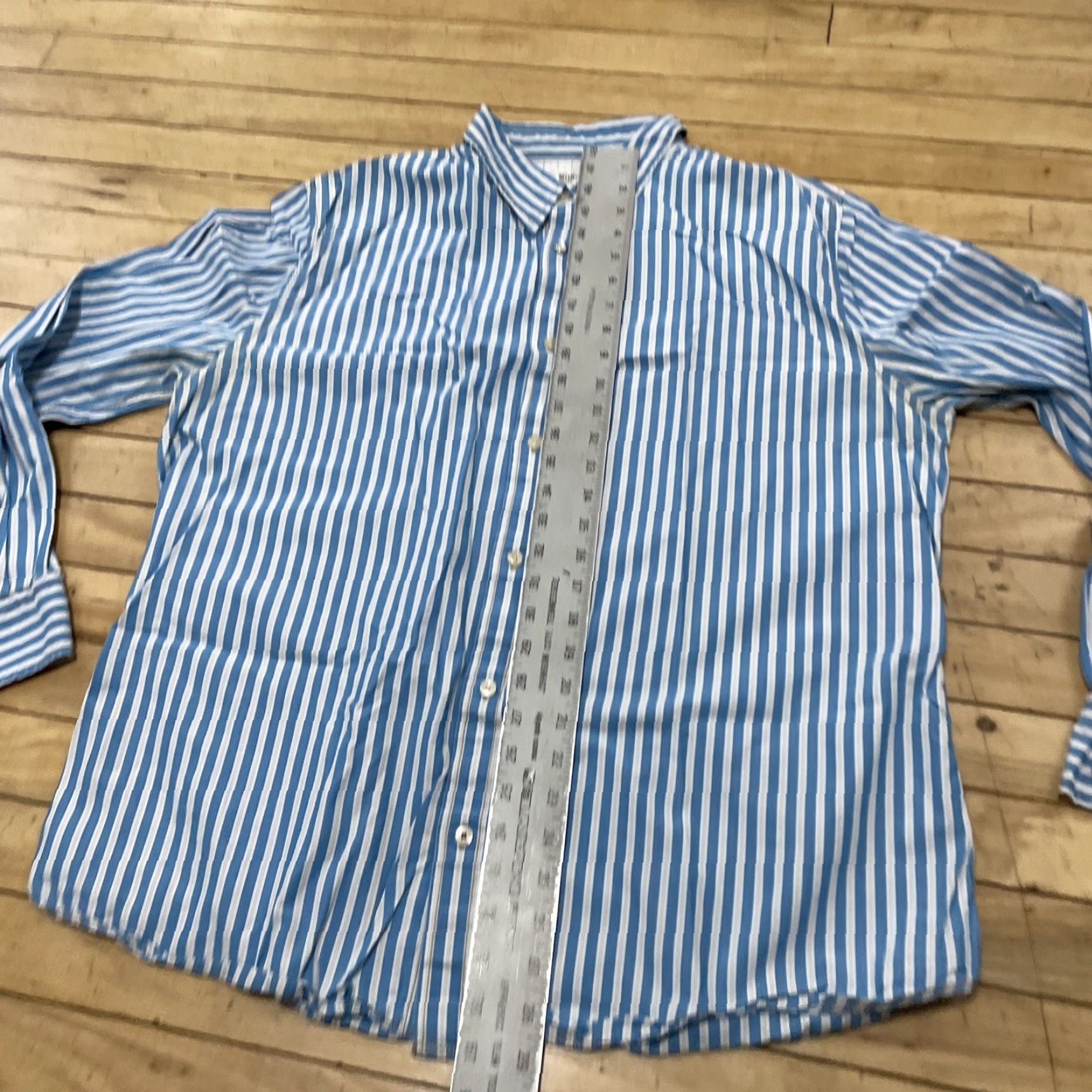 Mossimo Mossimo Supply Co Button-Up Shirt Men XL Athletic Blue Vertical Stripe Vintage Y2k Western Preppy Casual Button Front Size US XL / EU 56 / 4 - 7 Thumbnail