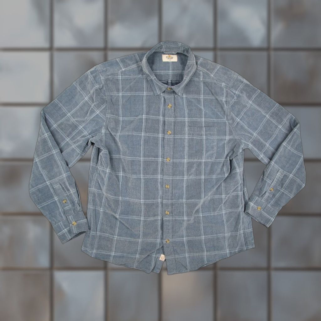Marine Layer Marine Layer Shirt Mens Large Blue Corduroy Plaid Button Up Long Sleeve Casual Size US L / EU 52-54 / 3 - 1 Thumbnail