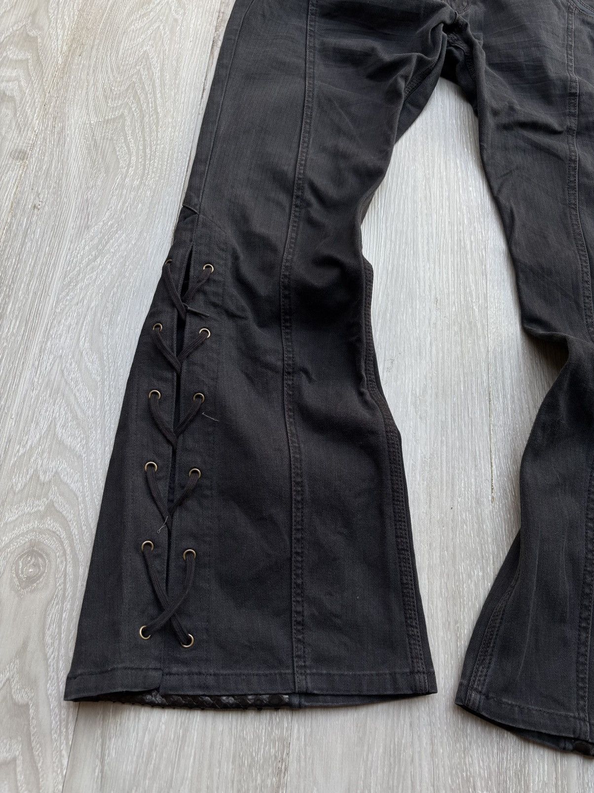 Nicole Club NICOLE CLUB FOR MEN phyton lace up flare jeans Size US 29 - 4 Thumbnail