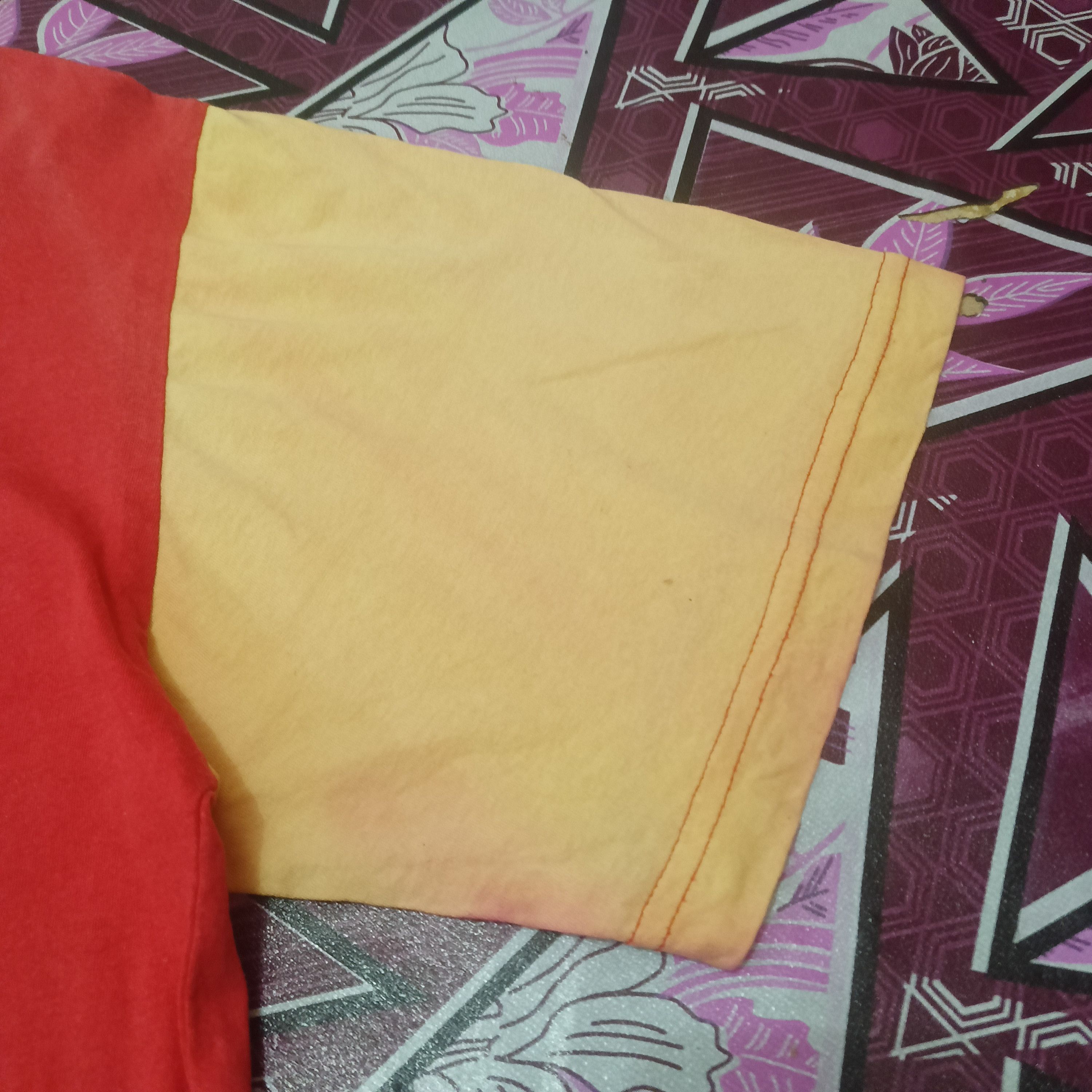Vintage × Yves Saint Laurent Vtg Distressed Thrashed YSL big logo Bleach sleeve tricolour Size US L / EU 52-54 / 3 - 12 Thumbnail
