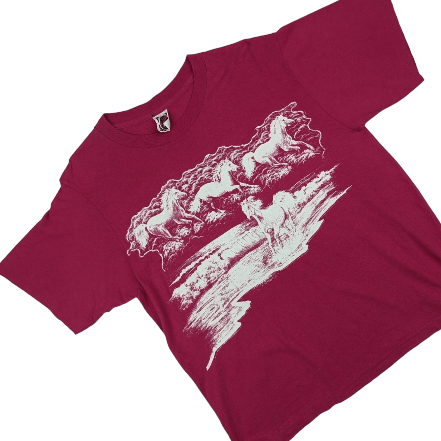 Vintage Vintage 90's WESTERN SUN Horse Animal Graphic T-Shirt Size L / US 10 / IT 46 - 3 Thumbnail