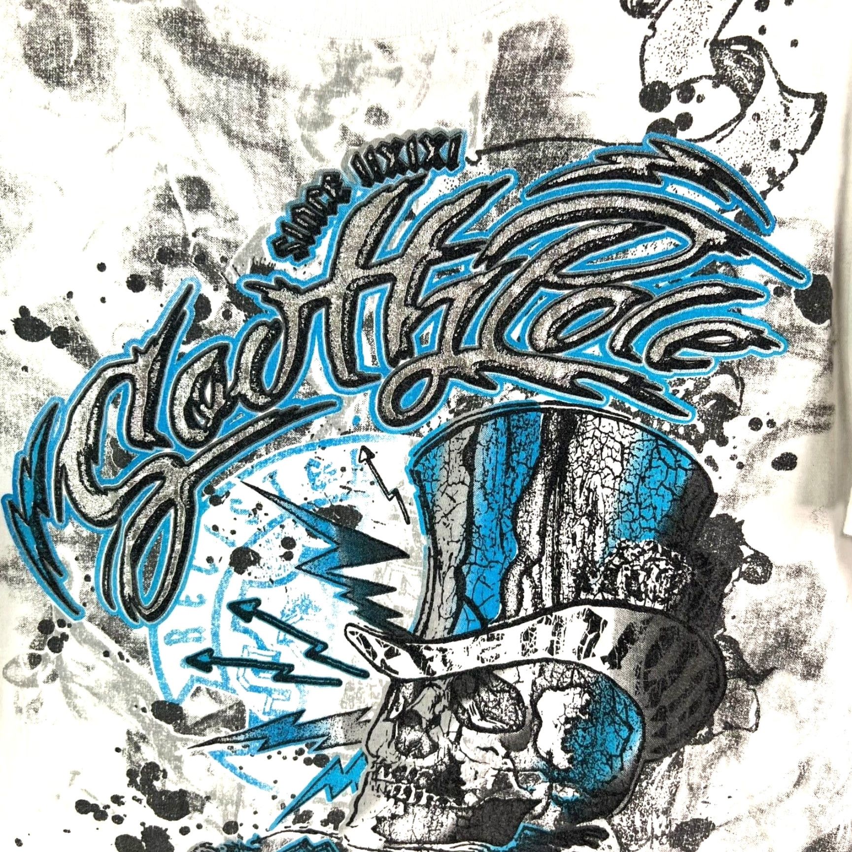 Southpole VINTAGE South Pole Skull T-Shirt Men's XL White Graphic Print Summer Fall Spring Mens Size US XL / EU 56 / 4 - 2 Thumbnail