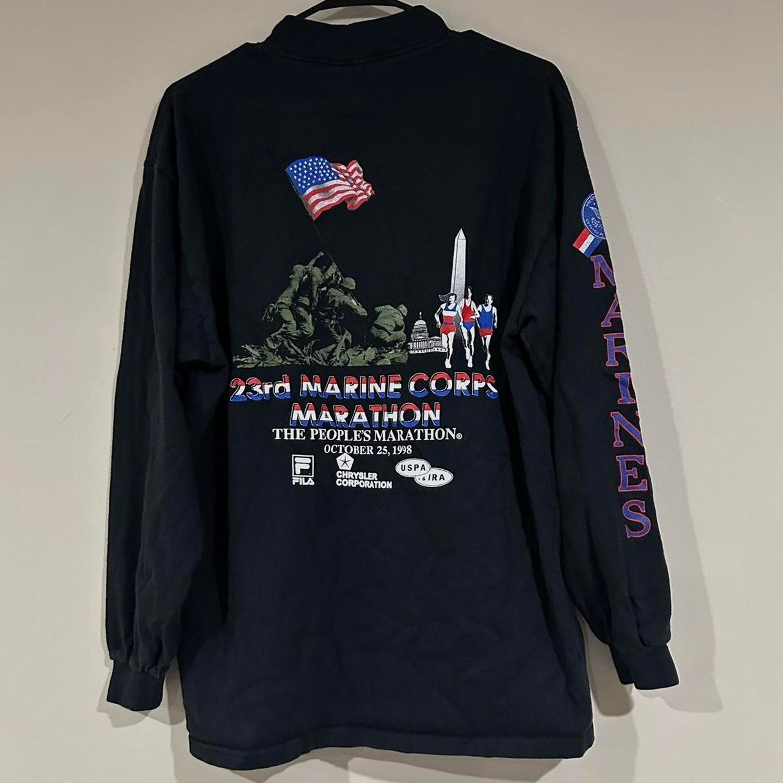 Lee Vintage 1998 US Marine Corps Marathon Shirt Size US L / EU 52-54 / 3 - 2 Thumbnail
