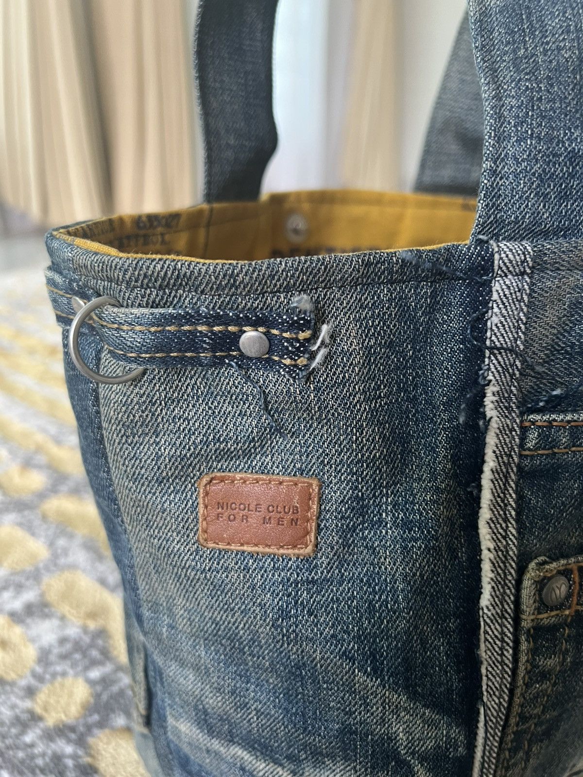 Japanese Brand × Nicole Club Nicole Club for Men reworked distressed denim tote Size ONE SIZE - 6 Thumbnail