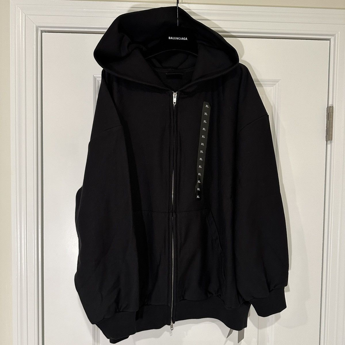 image of Balenciaga Aw22 Size Sticker Hoodie in Black, Men's