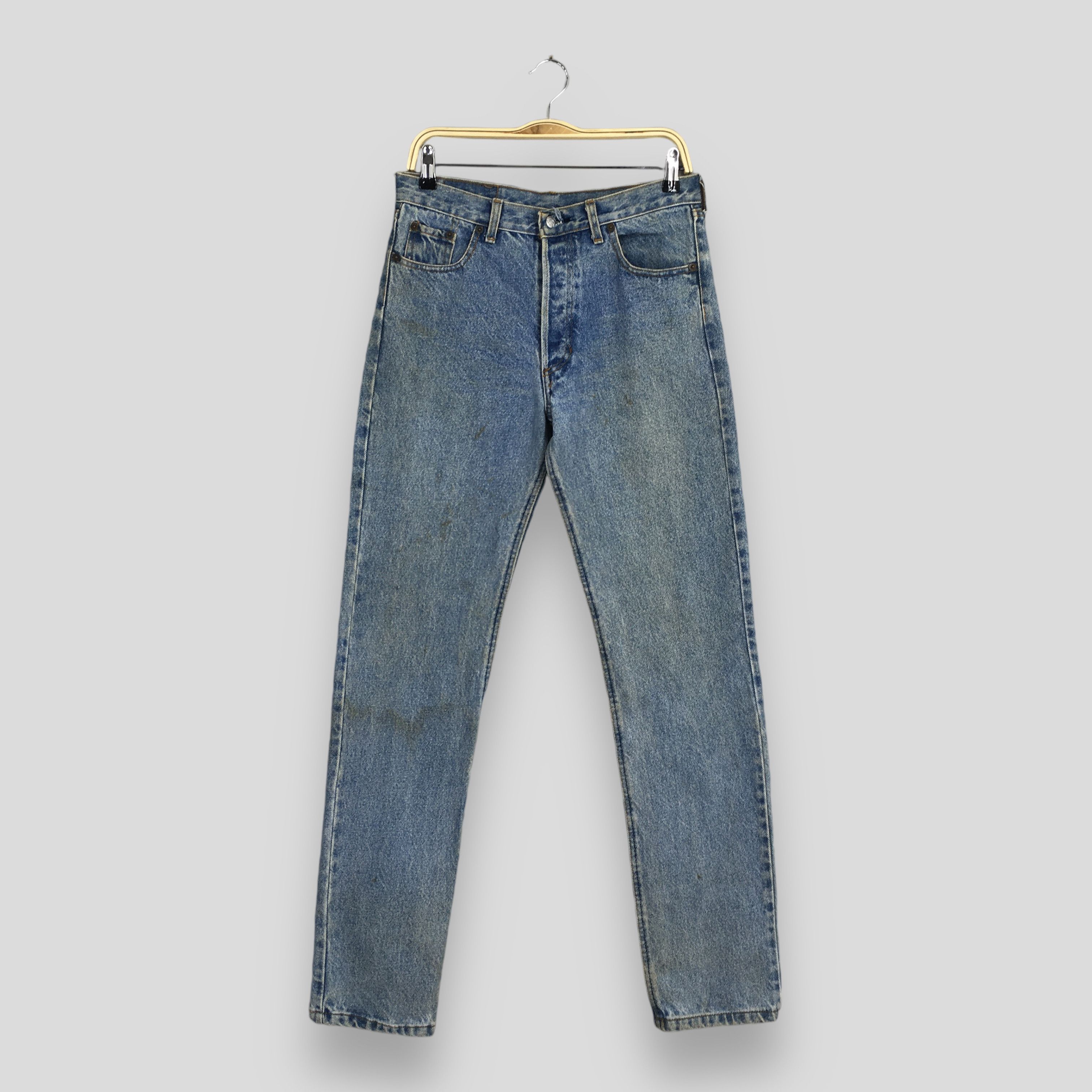 Size 29x32.5 Vintage 90s Levi's 501 Faded Blue Jeans