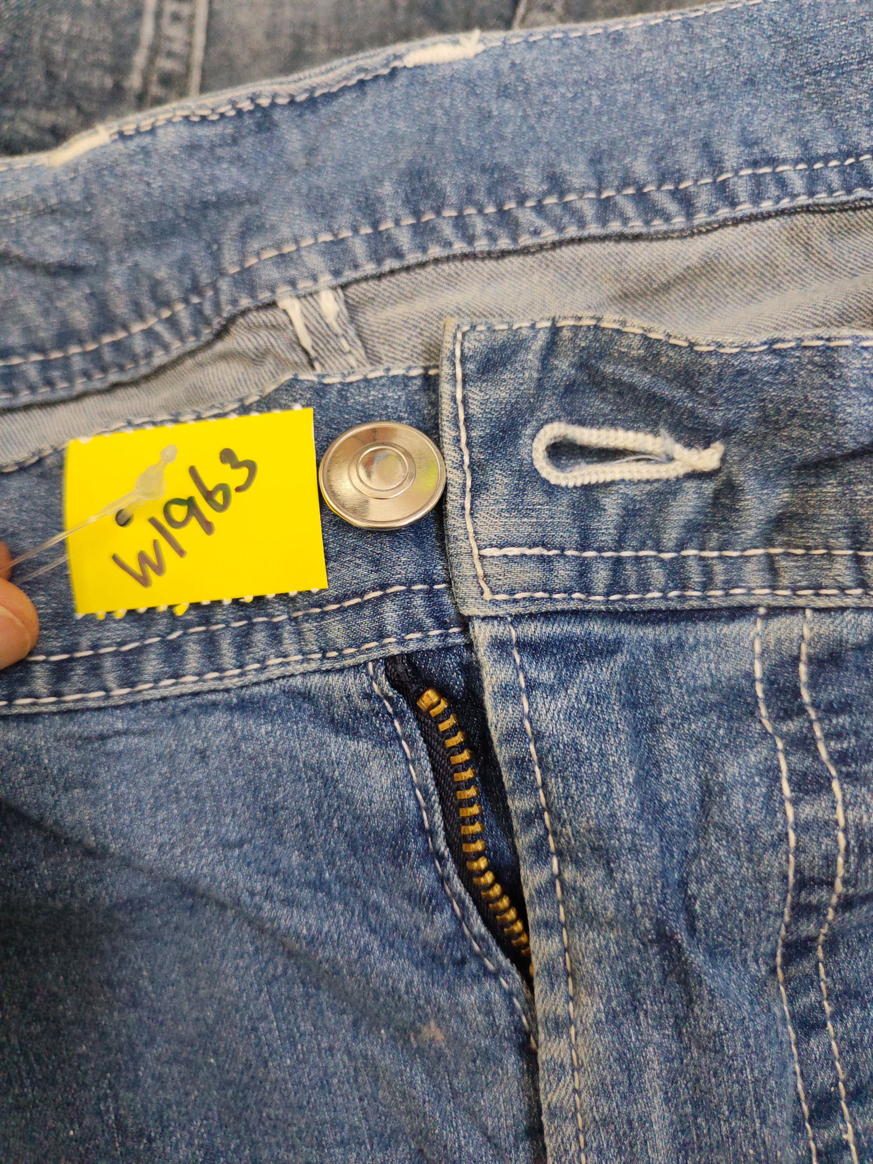 Japanese Brand Tora Blue Distressed Ripped multipocket denim Jeans #W1963 Size US 32 / EU 48 - 18 Thumbnail
