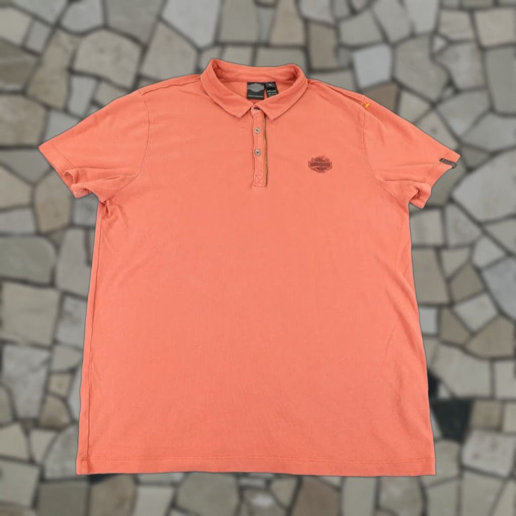 Harley Davidson Harley-Davidson Polo Shirt Mens XL Orange Motorcycle Biker Cotton Knit Polo Shirt Logo Button Casual Size US XL / EU 56 / 4 - 1 Thumbnail