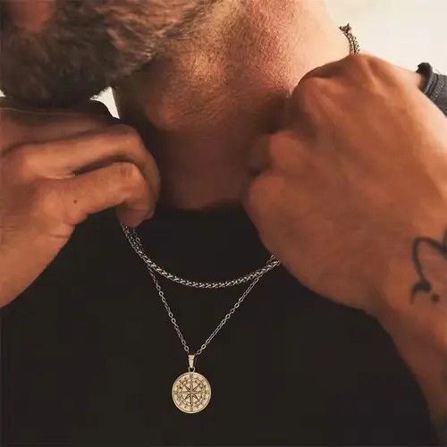 Jewelry Necklace Pendant Stainless Steel Cuban Chain Casual Retro Size ONE SIZE - 2 Thumbnail