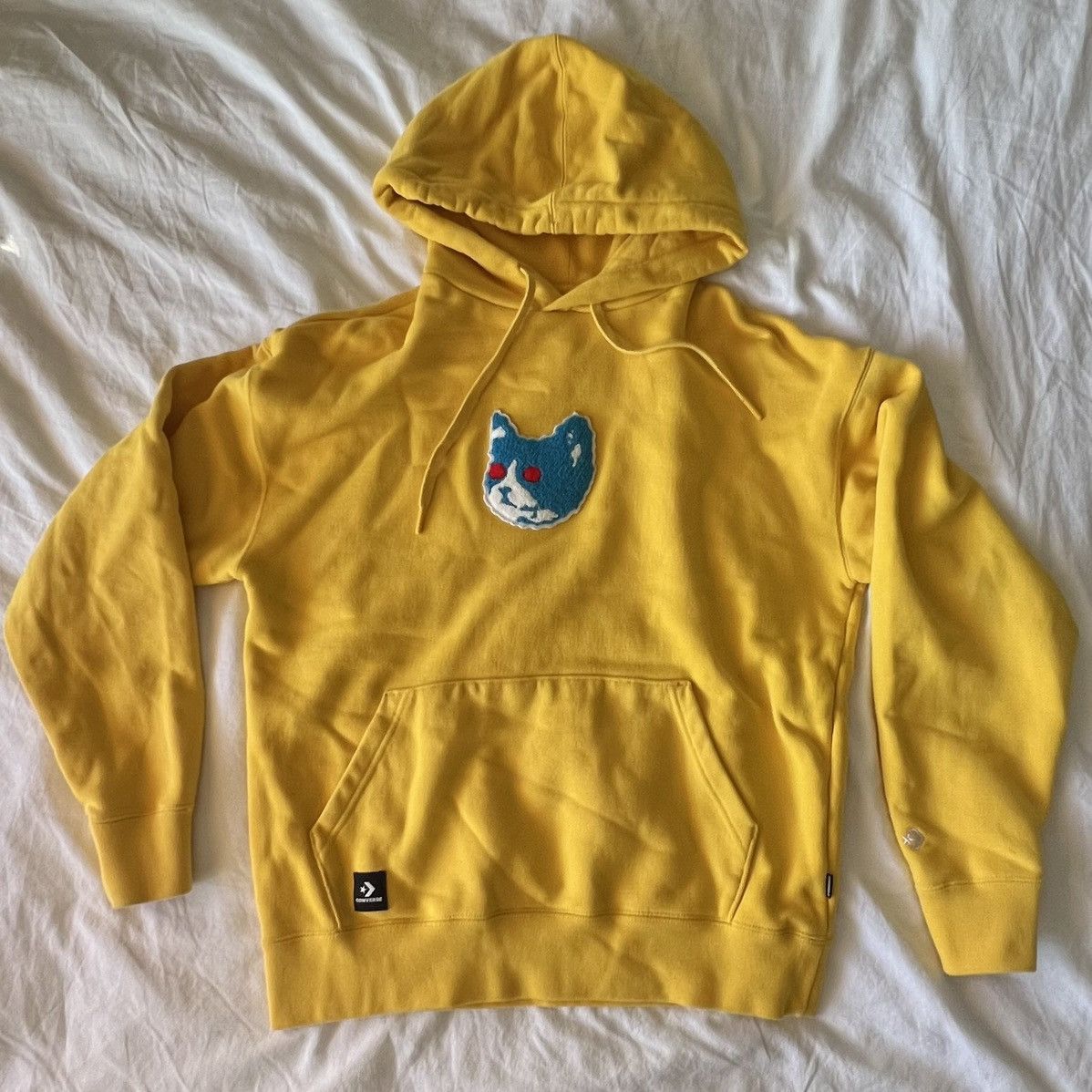 image of Converse Golf Wang Cfg Killcat Hoodie in Yellow, Men's (Size Small)