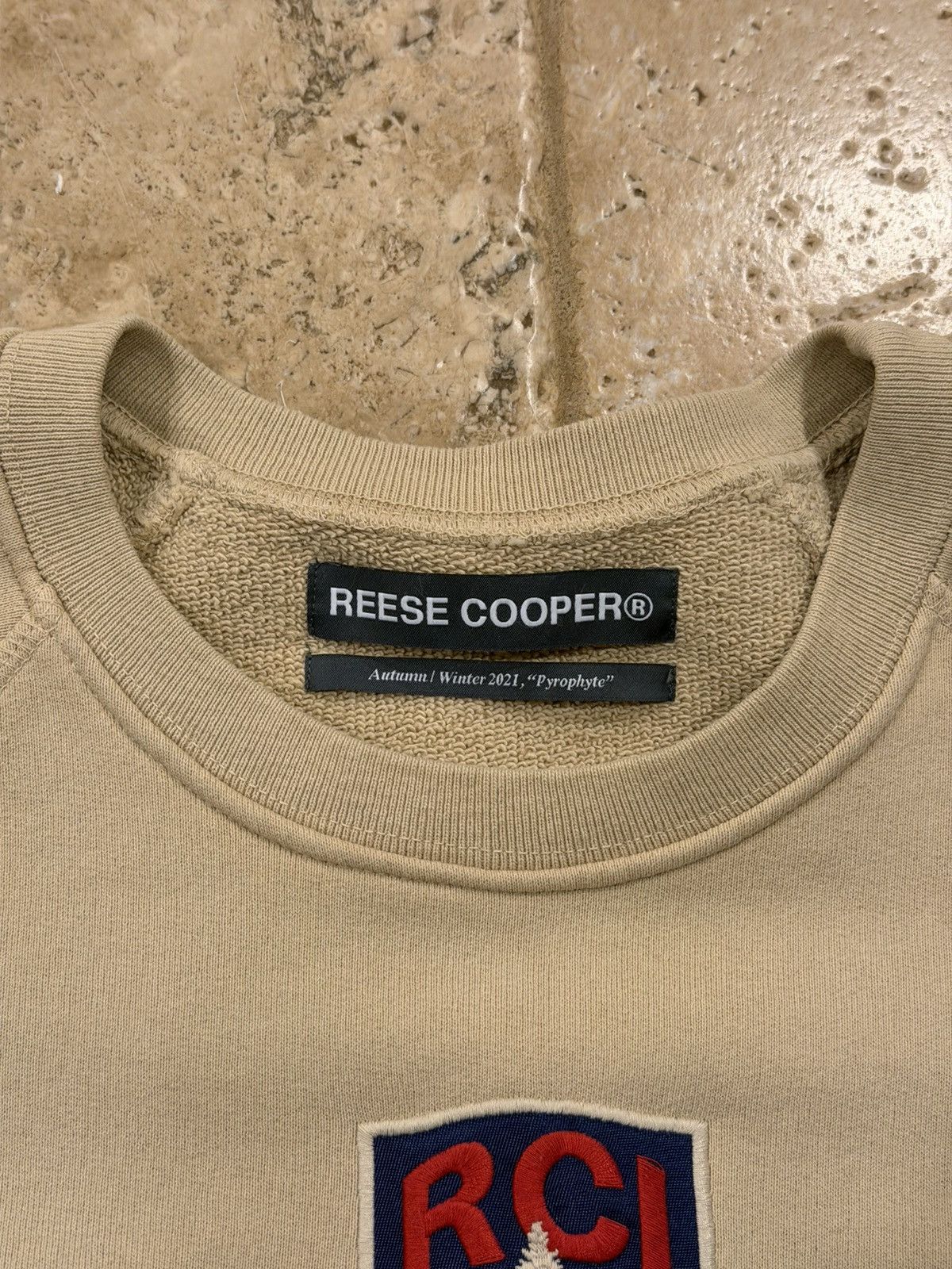 Reese Cooper Reese Cooper AW21 Biege Inc Forest Patch Crewneck Swearshirt Size US XL / EU 56 / 4 - 7 Thumbnail