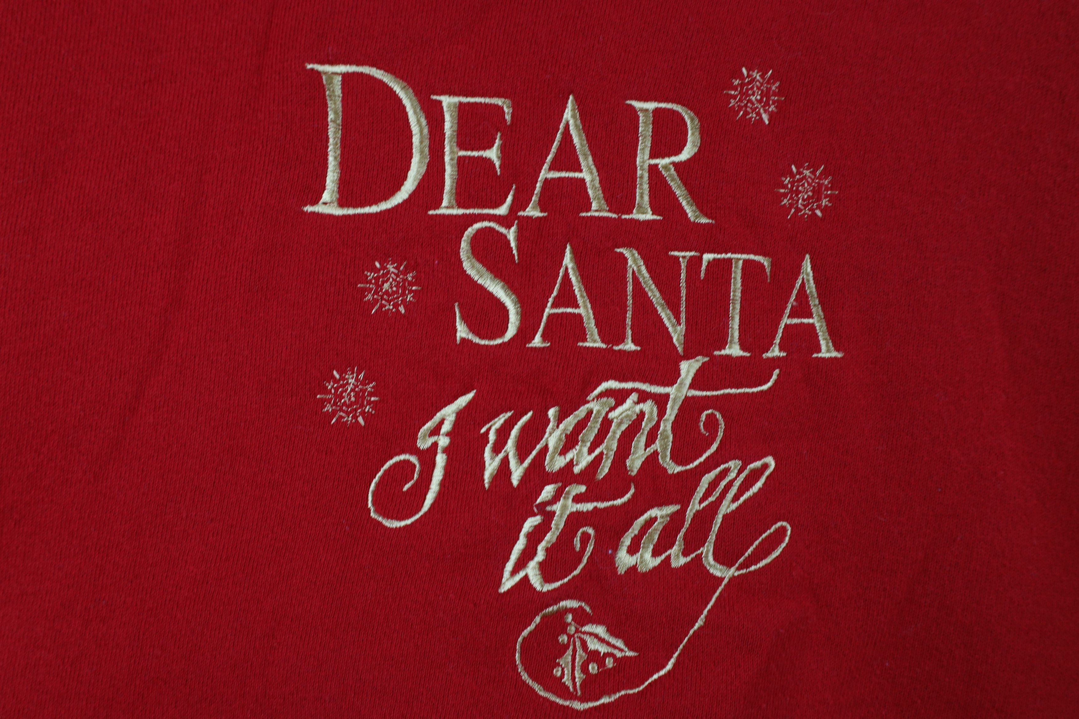 Vintage Vintage 90s Dear Santa I Want It All Collared Sweatshirt USA Size L / US 10 / IT 46 - 4 Thumbnail