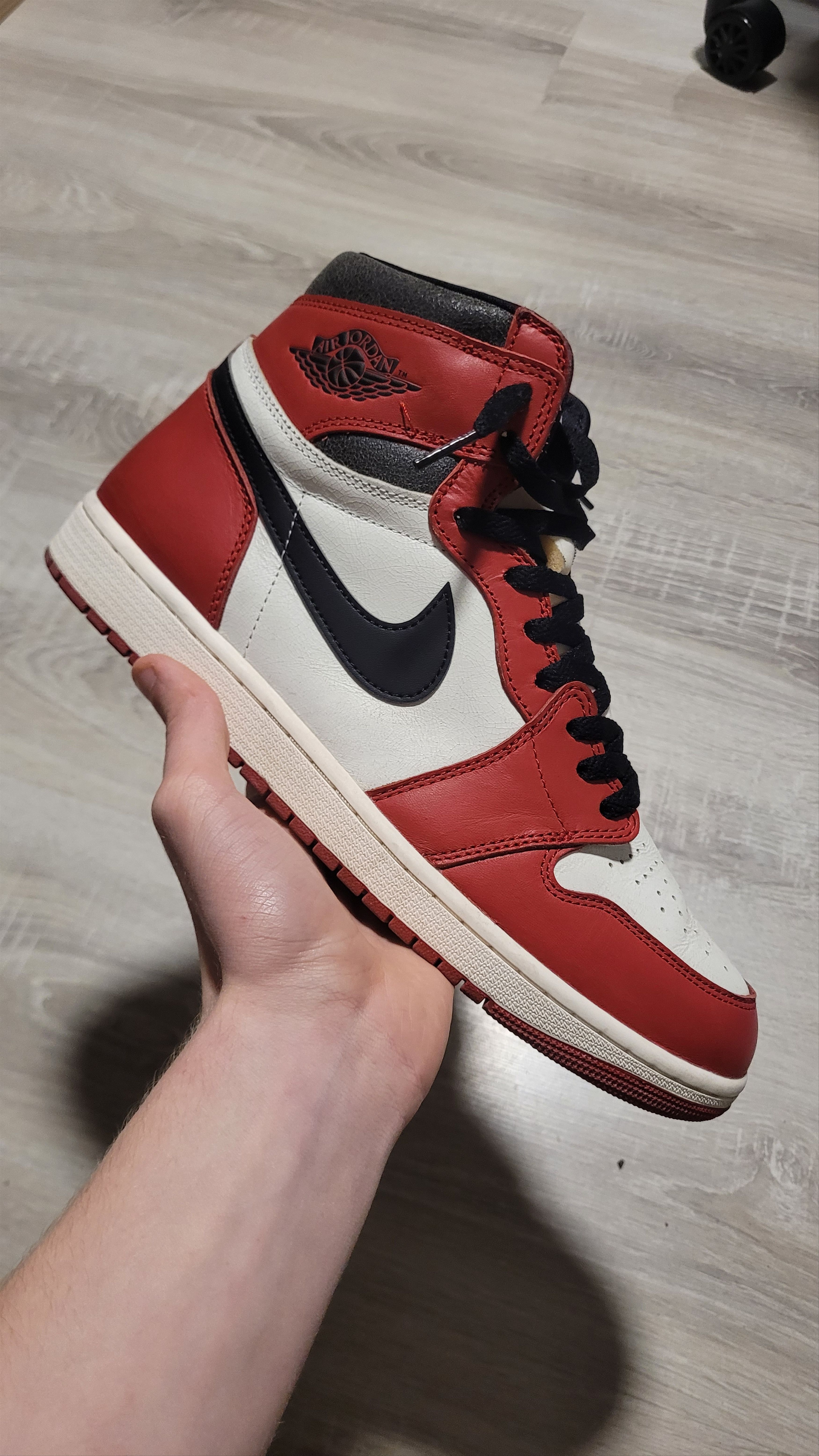 image of Jordan Sneakers Jordan 1 Lost & Found Shoes in Black Red White, Men's (Size 11)