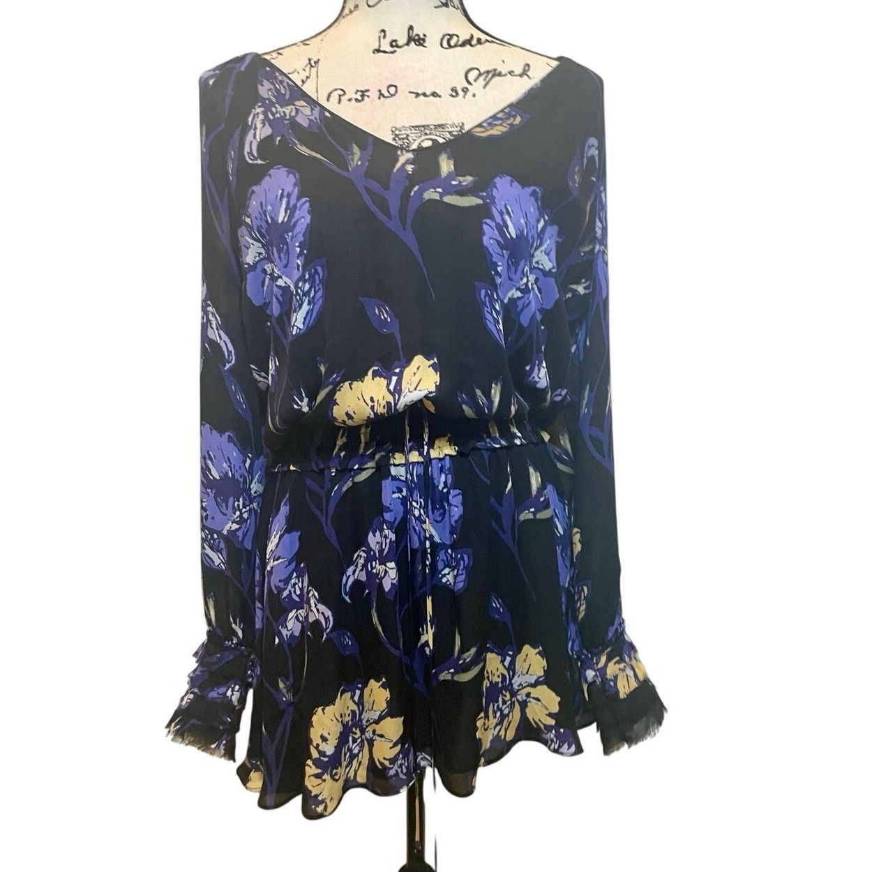 Ramy Brook RAMY BROOK MINI DRESS MILENE SILK FLORAL RUFFLE SMOCKE SZ S Size S / US 4 / IT 40 - 16 Thumbnail