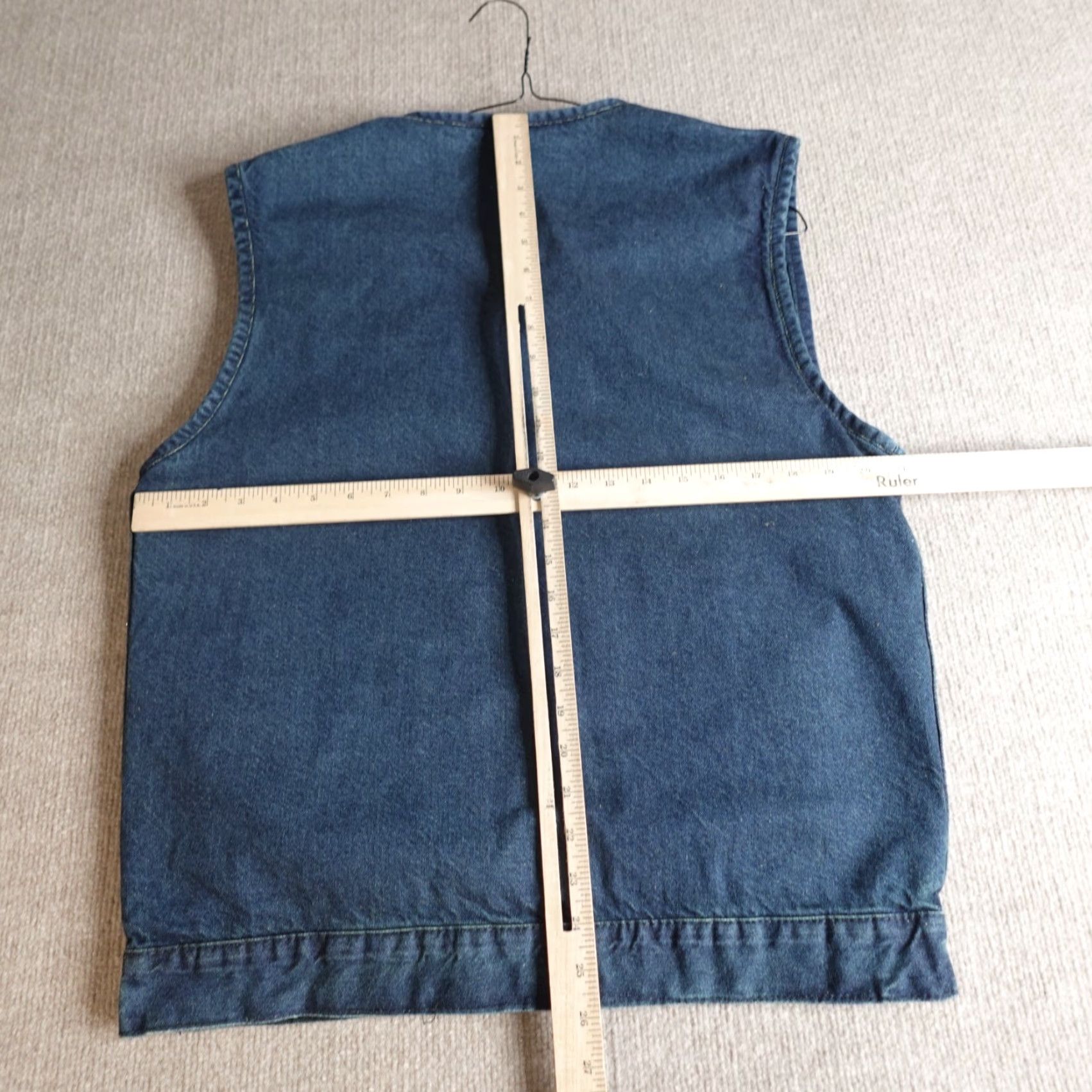 Lee jimmy Lee Vest Medium Blue Denim CCW Conceal Carry Full Zip Club Biker Riding Casual Men Size US M / EU 48-50 / 2 - 5 Thumbnail