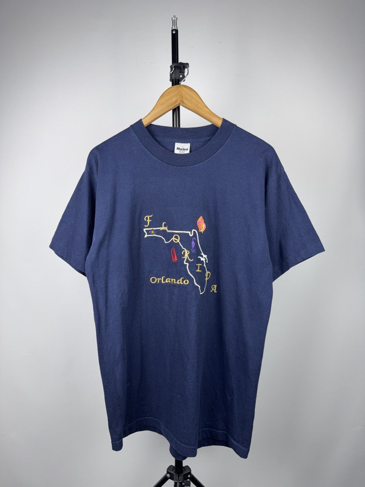 Vintage Vintage 90s Retro USA Florida Orlando Embroidered T Shirt Size US L / EU 52-54 / 3 - 1 Thumbnail