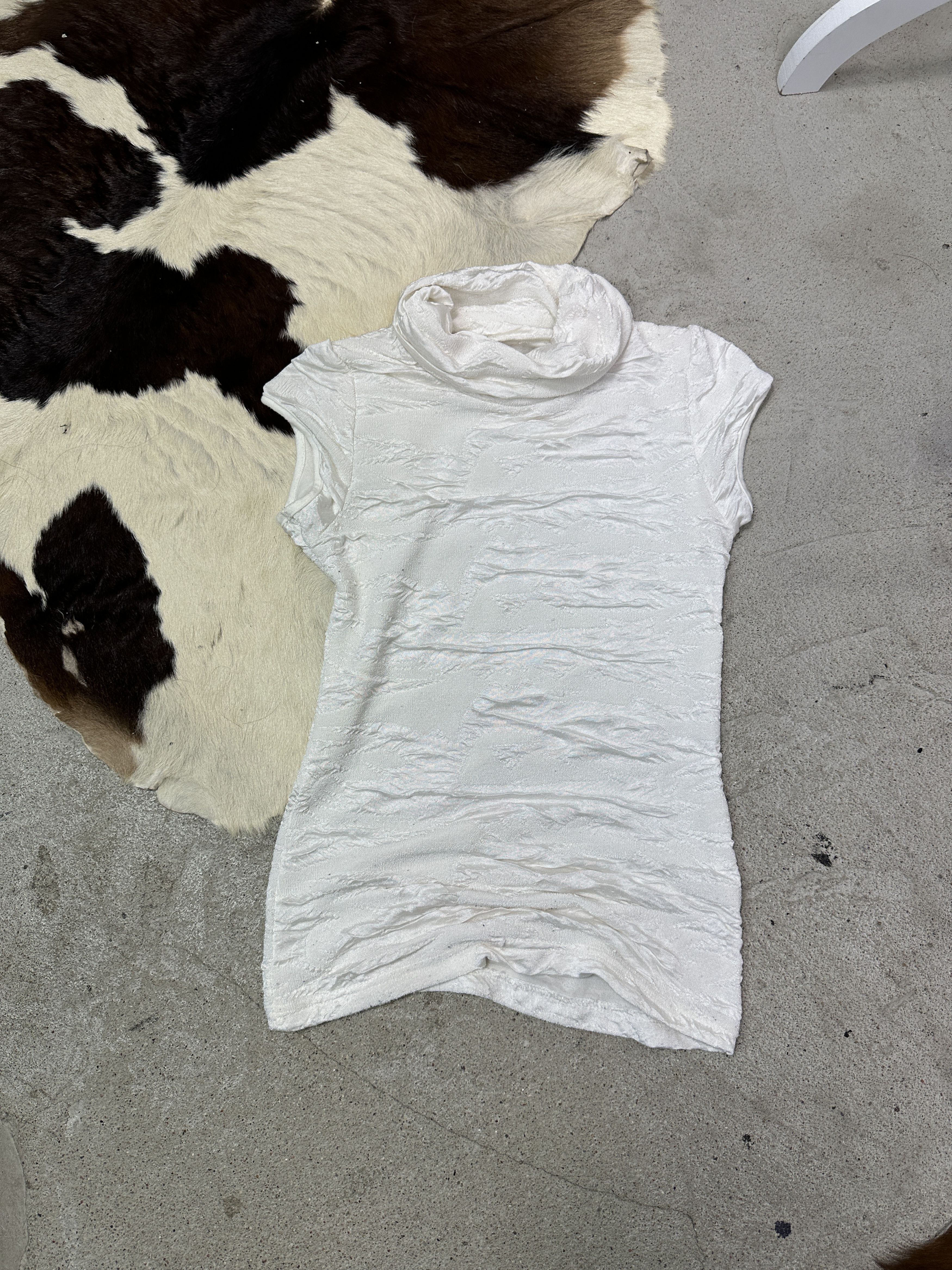 Vintage Vintage Avant Garde Fitted Wrinkled Turtleneck Top Y2K Size S / US 4 / IT 40 - 2 Thumbnail