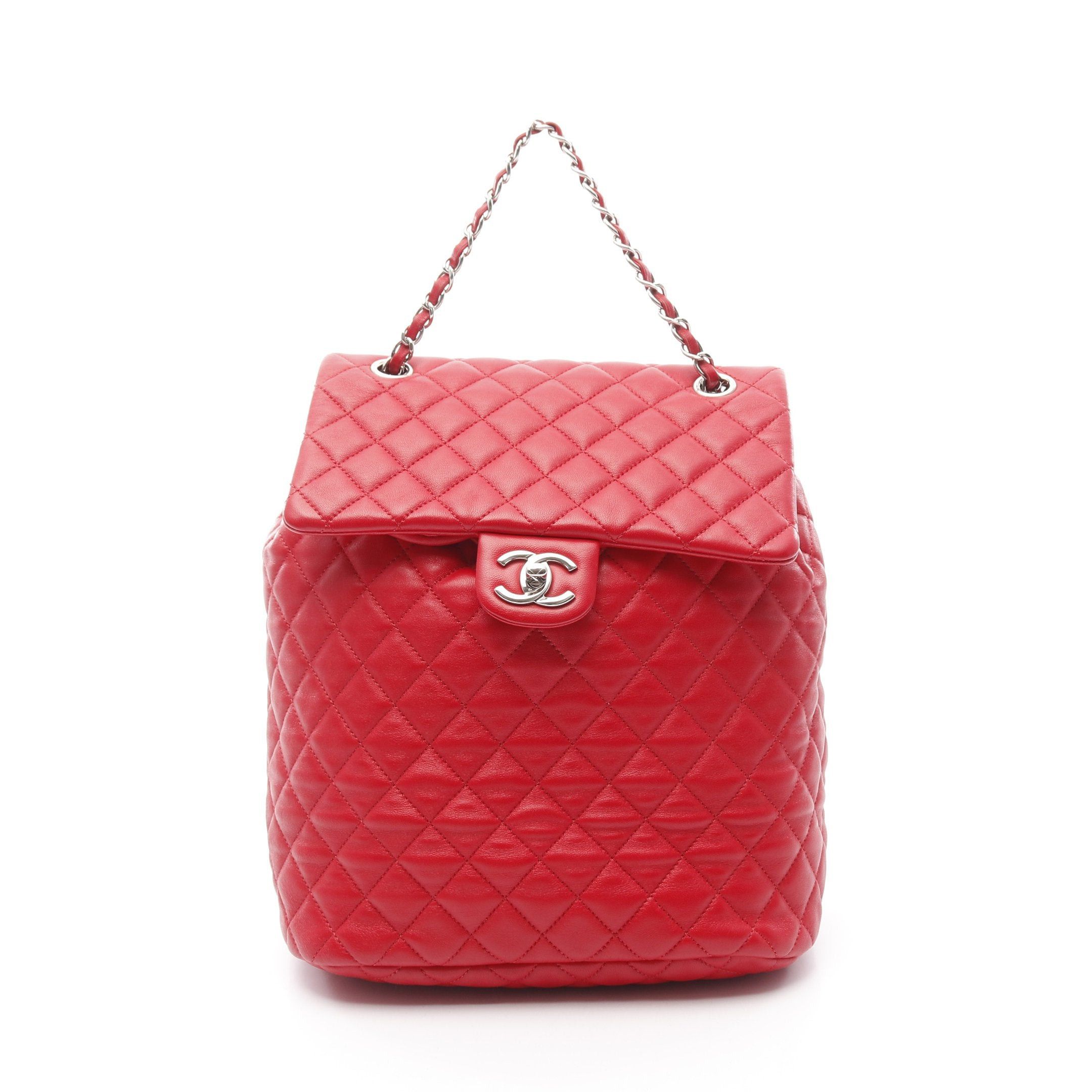Chanel Chanel Urban Spirit Large Matelasse Backpack Rucksack Lambskin Red Silver Hardware Size ONE SIZE - 1 Thumbnail