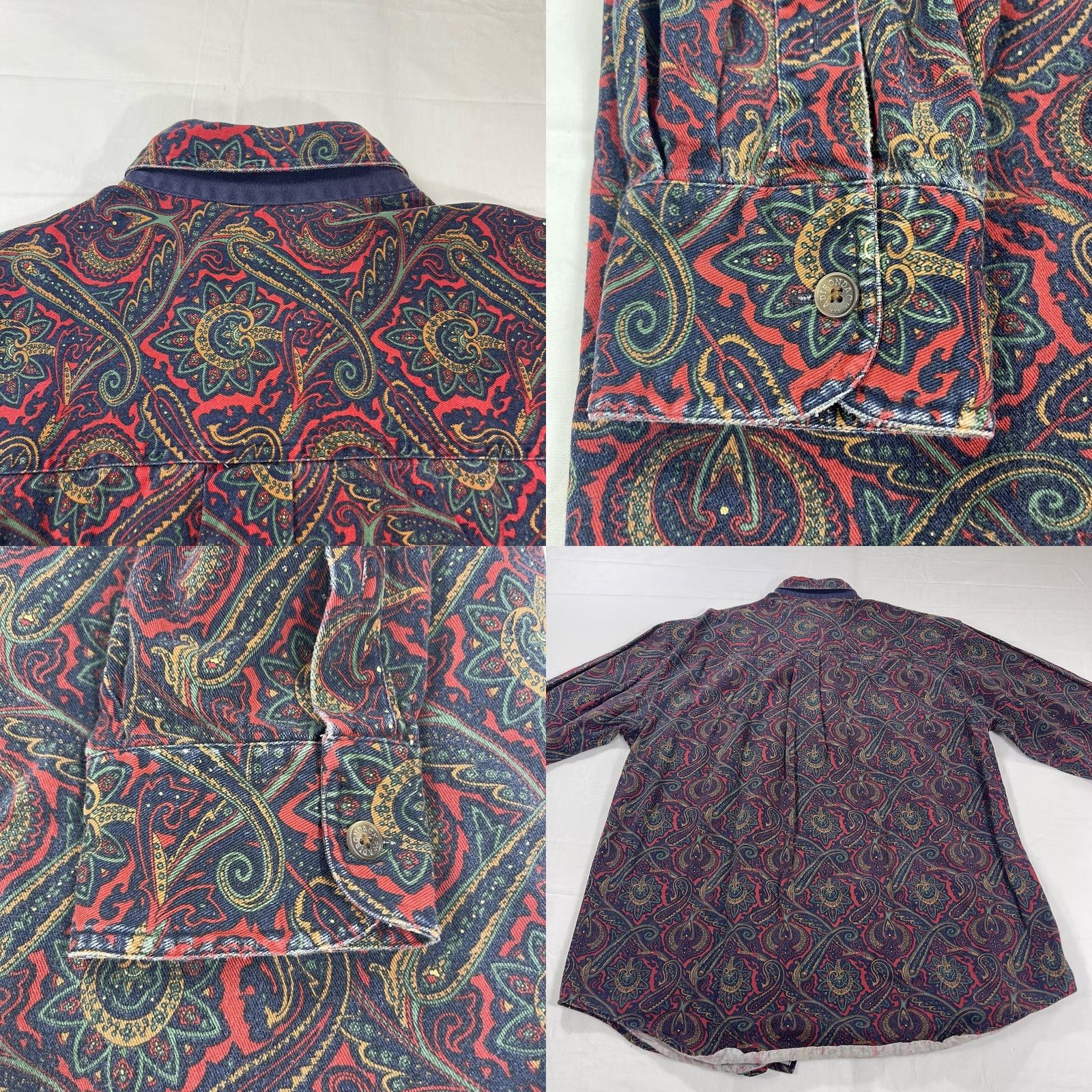 Vintage VINTAGE Adirondack Savile Rowe Sz L Button Shirt Twill Long Sleeve Paisley NICE Size US L / EU 52-54 / 3 - 10 Thumbnail