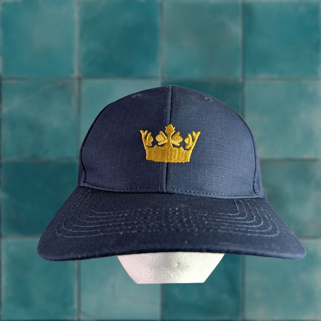 Vintage AmaWaterways Navy Blue Ripstop Baseball Cap Gold Embroidered Crown Hat NWT Size ONE SIZE - 1 Thumbnail