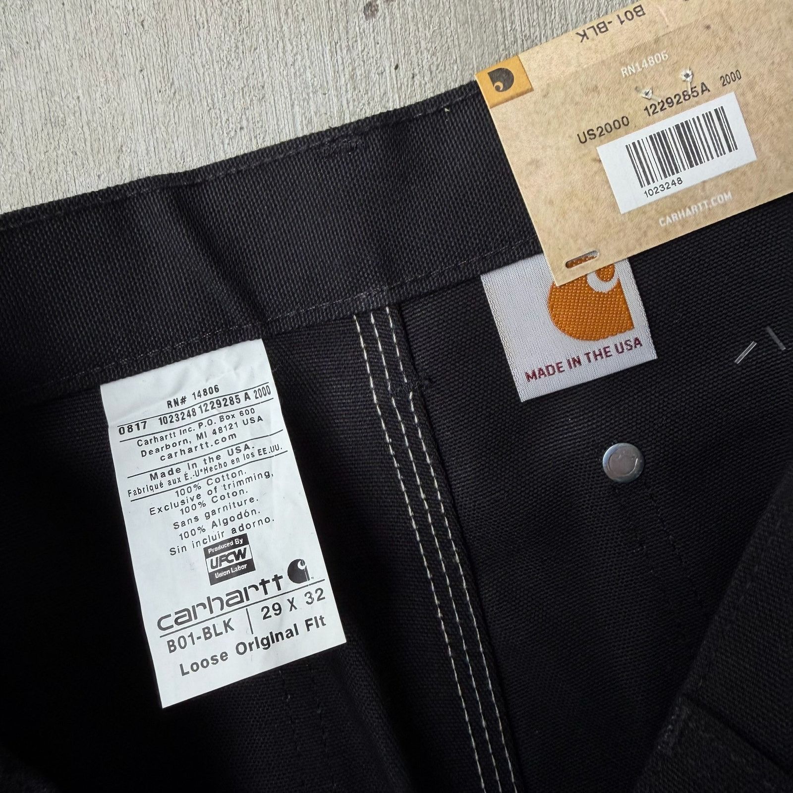 Carhartt × Vintage Carhartt black double knee work wear carpenter pants Size US 29 - 4 Thumbnail