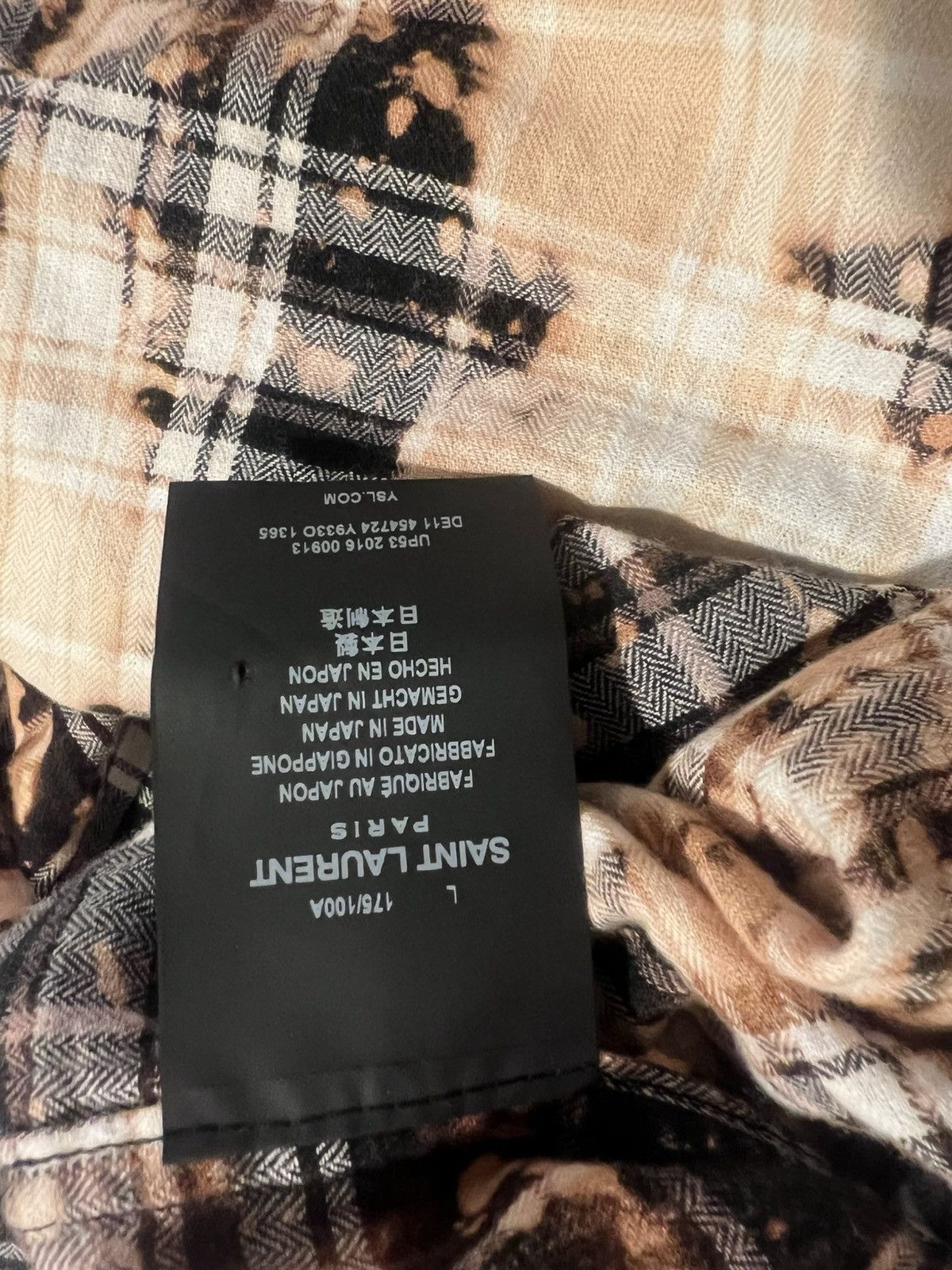 Saint Laurent Paris Saint Laurent Hedi Slimane men’s bleached flannel shirt. L Size US L / EU 52-54 / 3 - 8 Thumbnail