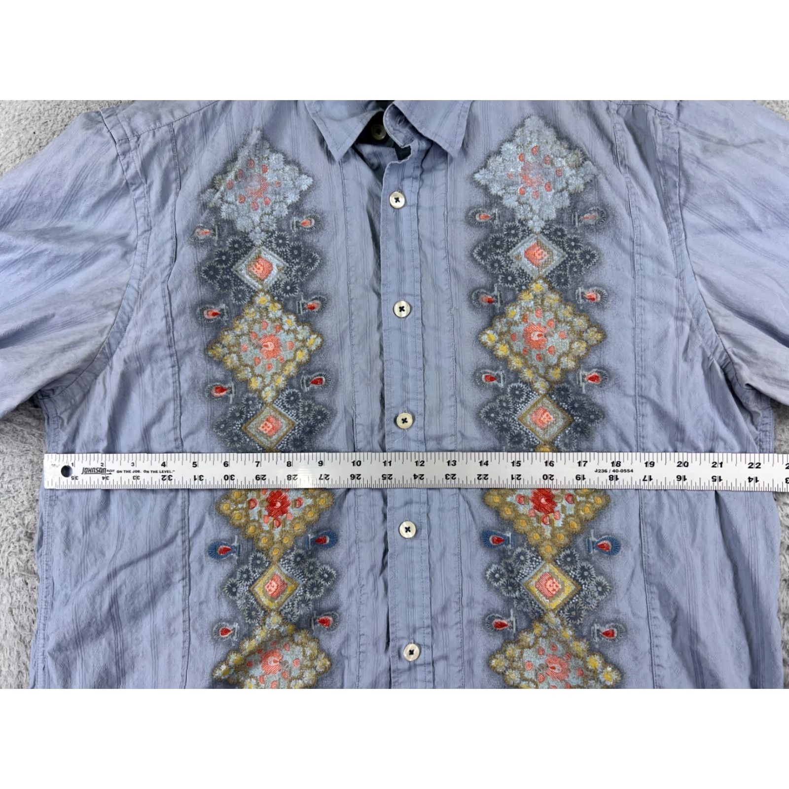 Tommy Bahama Tommy Bahama Shirt Men Large Blue Long Sleeve 100% Cotton Bowling Style Shirt Size US L / EU 52-54 / 3 - 7 Thumbnail