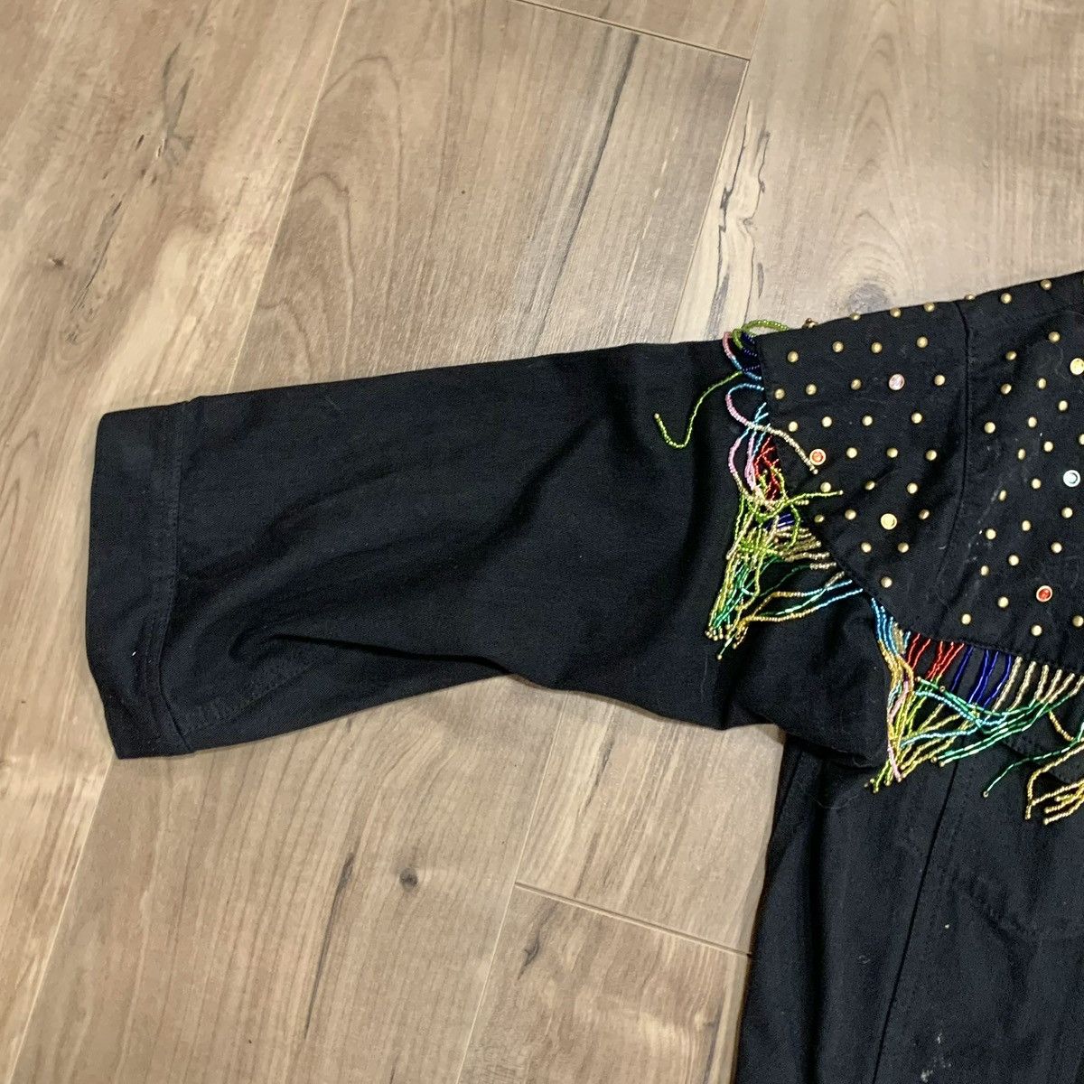 The Kooples THE KOOPLES Studded Fringed Denim Jacket Western cowgirl Size XS / US 0-2 / IT 36-38 - 7 Thumbnail