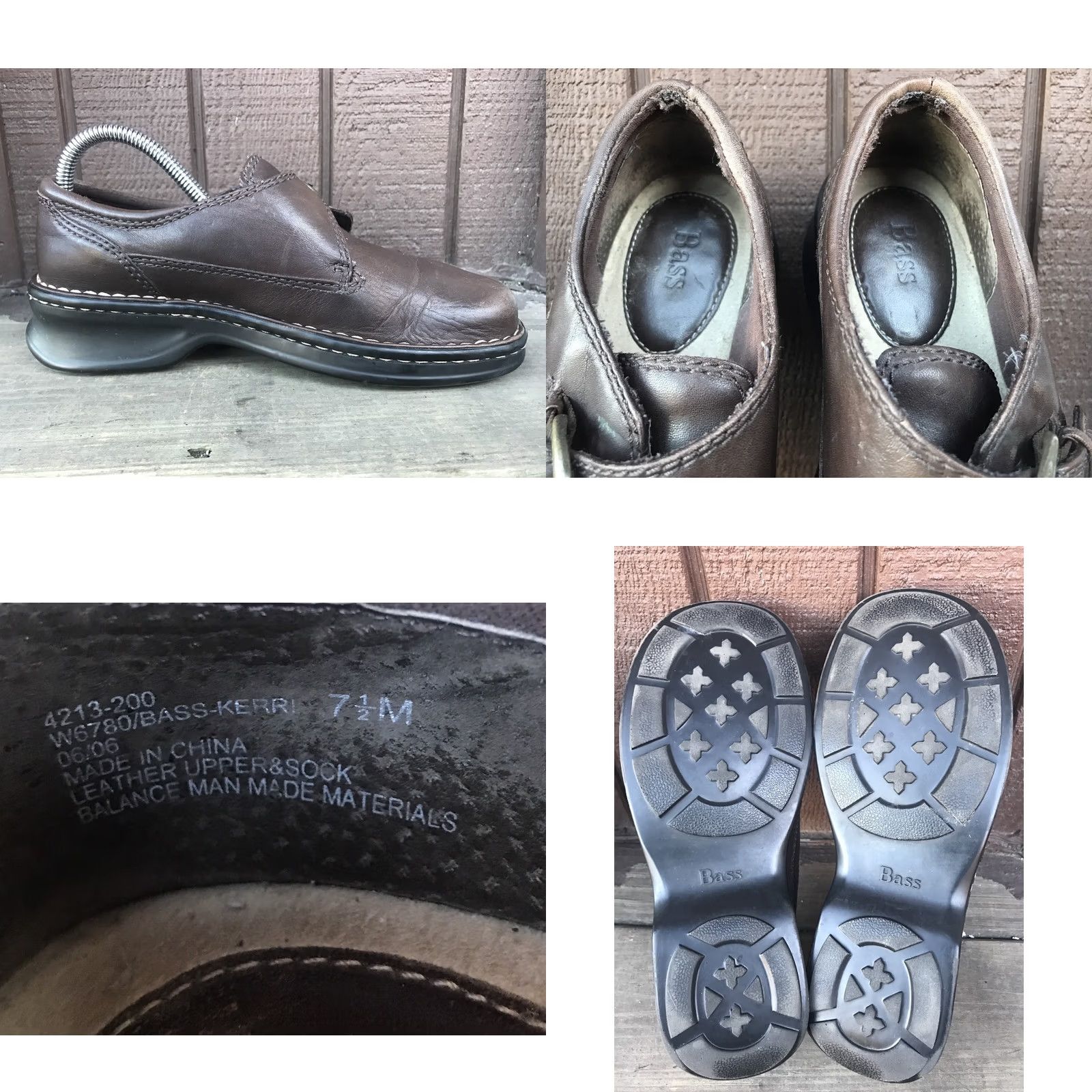 Vintage Bass Kerri Loafers Womens Size 7.5M Brown Leather Monk Strap Casual SlipOn Shoes Womens Flat Leather Upper Brown Bass Kerri Loafers Size US 8 / IT 38 - 8 Thumbnail