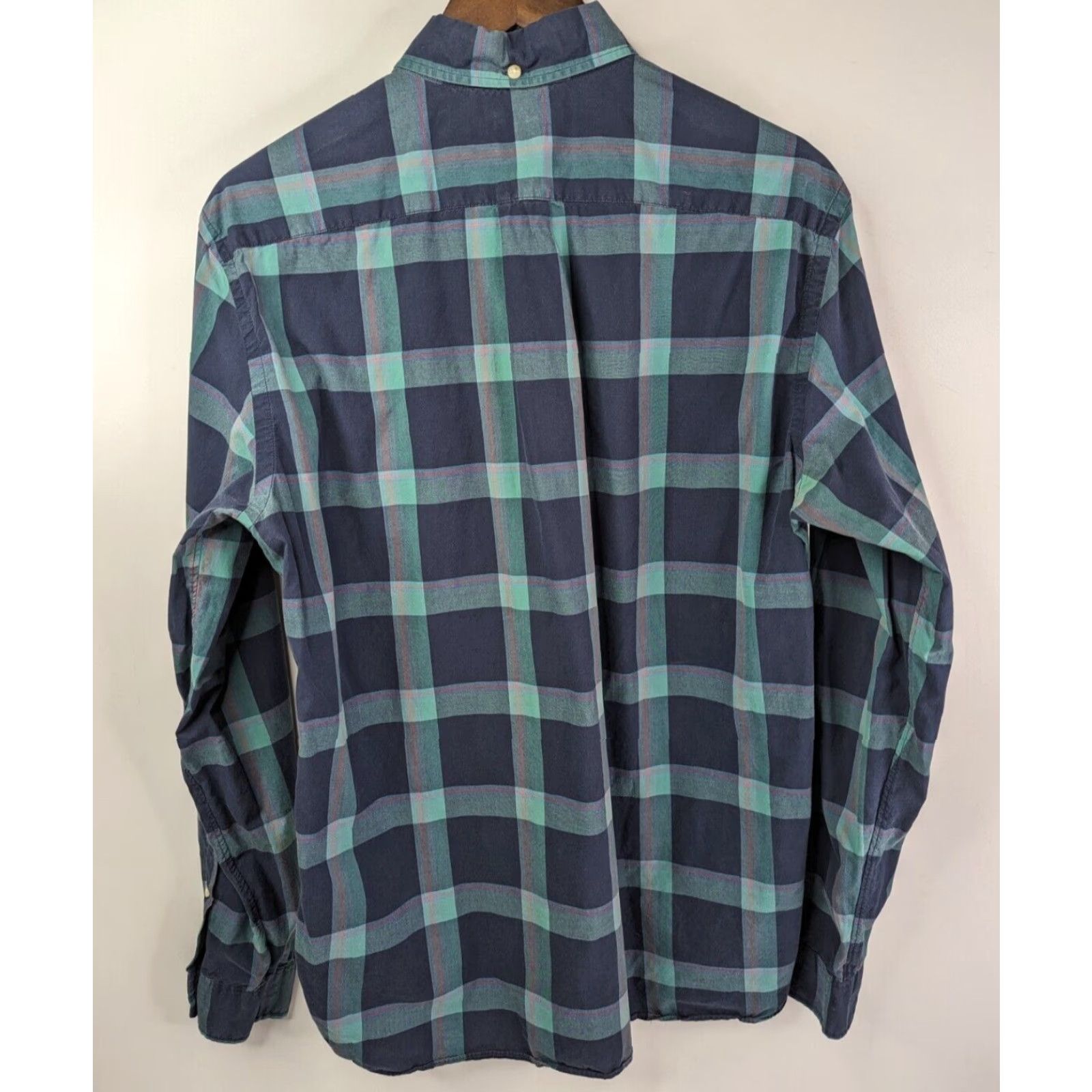 J.Crew VINTAGE J Crew Button Front Shirt Mens M Green White Plaid Long Sleeve 2-Ply Cotton Size US M / EU 48-50 / 2 - 3 Thumbnail