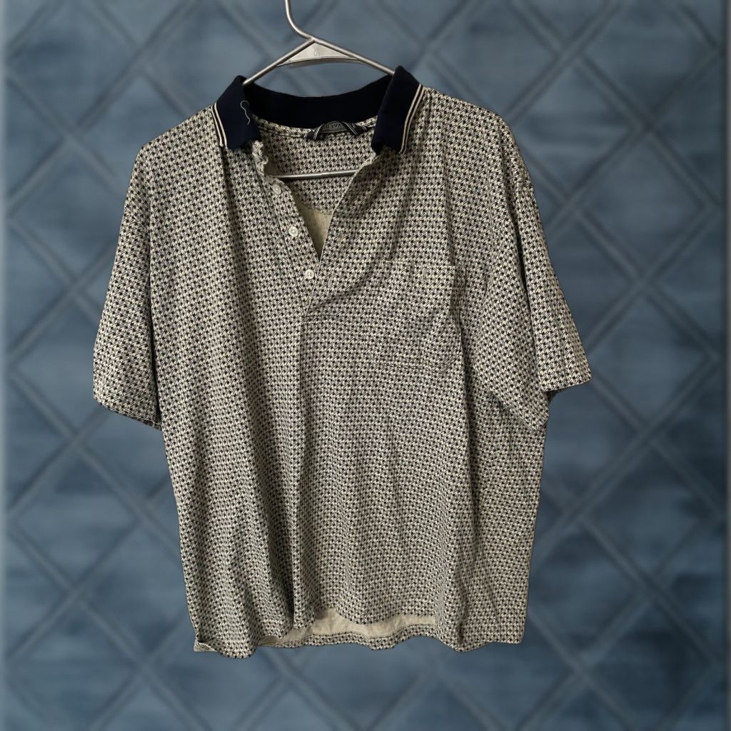 Vintage David Taylor Polo Shirt Mens L Beige Short Sleeve Polo Golf Preppy Casual Shirt Size US L / EU 52-54 / 3 - 1 Thumbnail